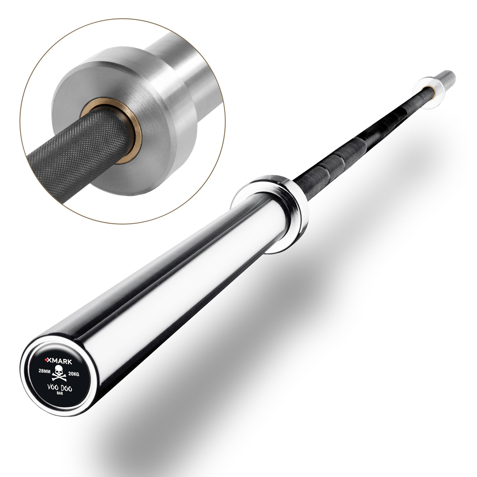 XMark VOODOO Olympic Weightlifting Barbell Set with TEXAS STAR Weight Plates - Professional Strength Training Equipment for Home Gym & CrossFit Workouts