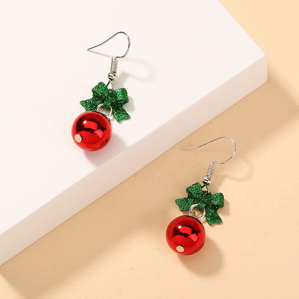 9 Pairs Christmas Dangle Stud Earrings Set - Festive Holiday Jewelry with Christmas Tree, Jingle Bell & Snowflake Designs for Women | Perfect for Xmas Parties, Gift Giving & Thanksgiving Celebrations