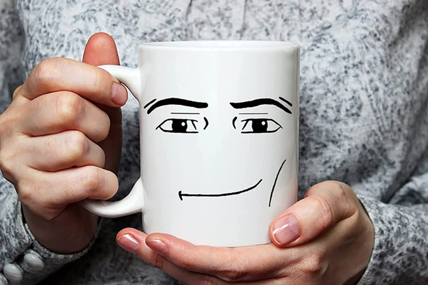 Funny Gamer Mug Set - MAN FACE & WOMAN Face Coffee Mugs (Pack of 2, 11 Oz) - Novelty Birthday Gift for Gamers, Couples - Perfect for Gaming Sessions, Office Use & Coffee Lovers
