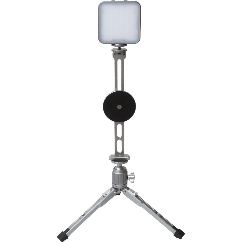 Explorer MX KIT Magnetic Phone Tripod Mount - Compatible with MagSafe iPhones, Includes Adjustable Tabletop Tripod & LED Light for Vlogging, Live Streaming, and Content Creation