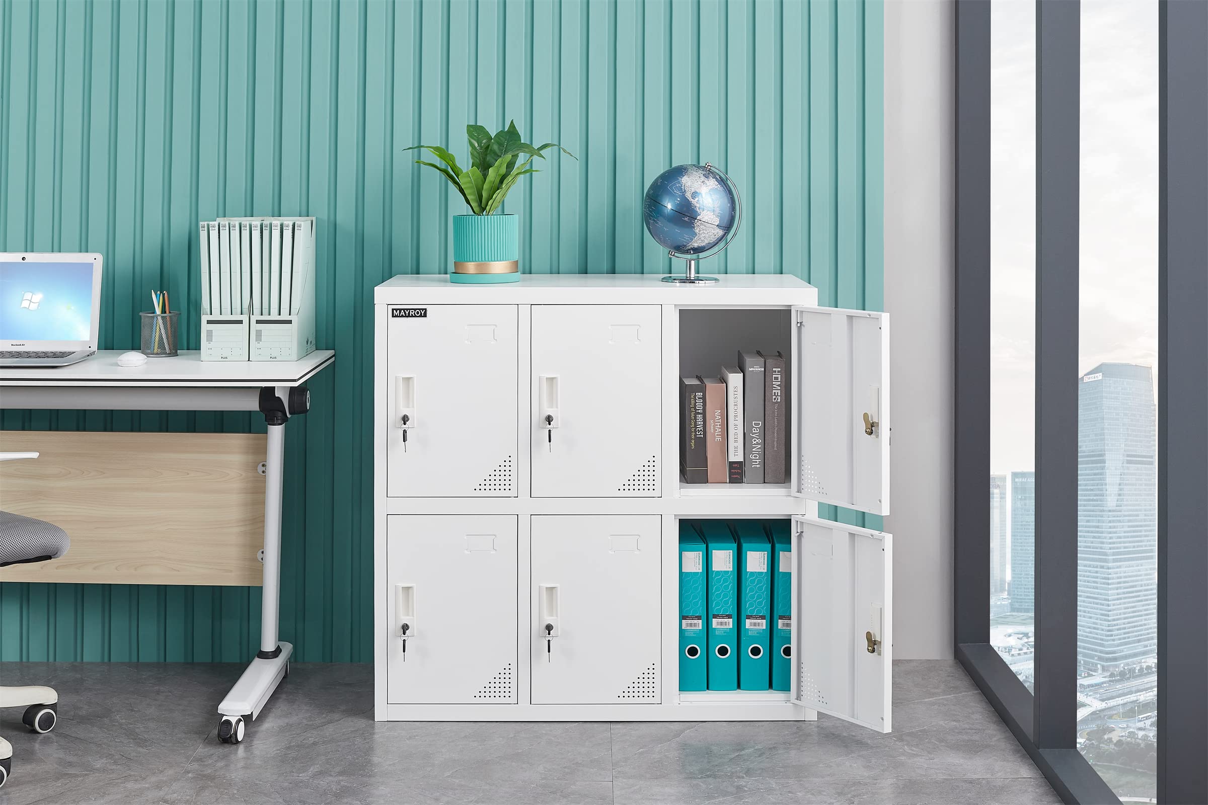 Steel Storage Locker - Metal Office Locker for Home, School & Workplace - White Organizer Cabinet for Kids, Students & Employees (W6D) - Perfect for Clutter-Free Spaces & Secure Storage Solutions