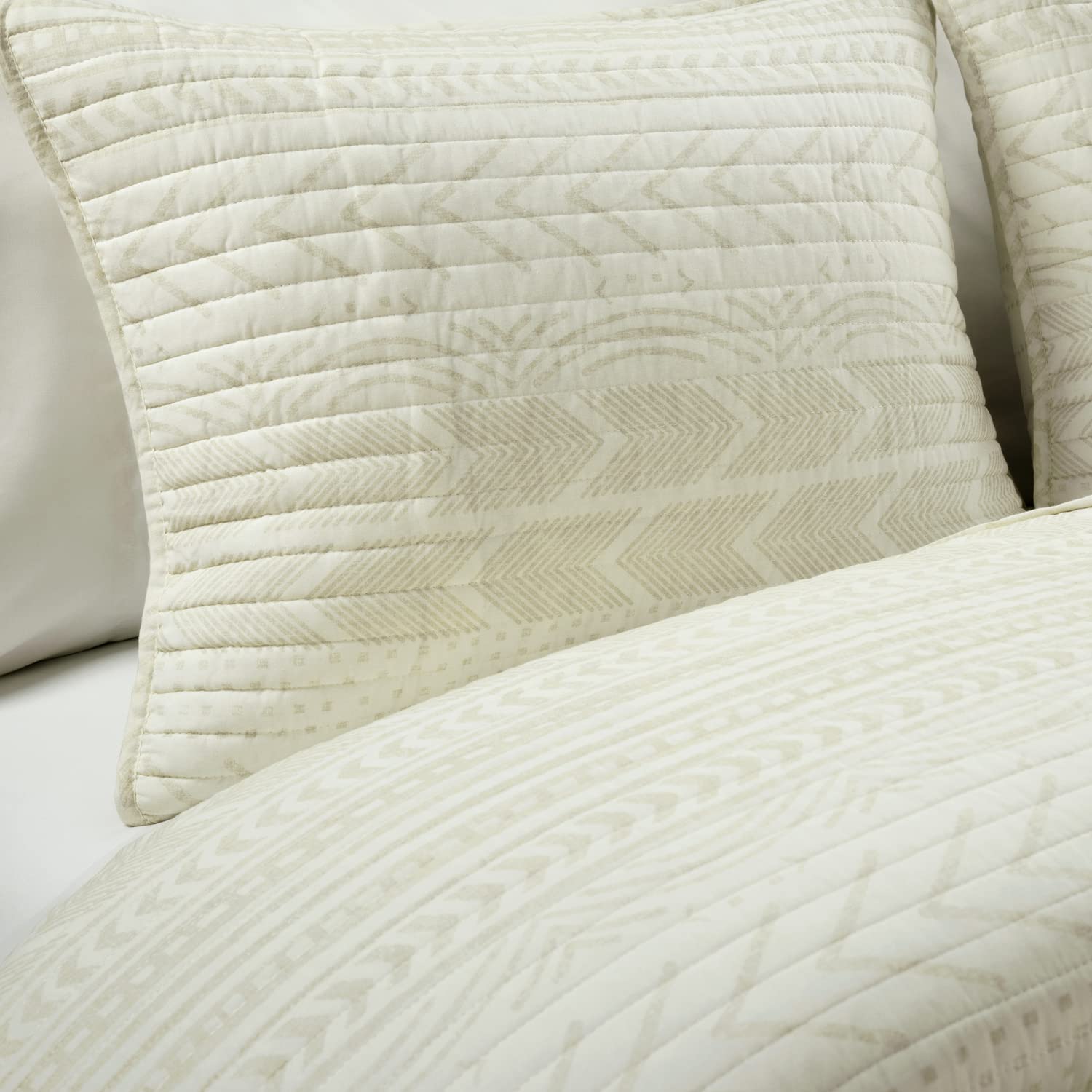 Lush Decor Hygge Geo Quilt Set King Ivory - Cozy Bedroom Upgrade