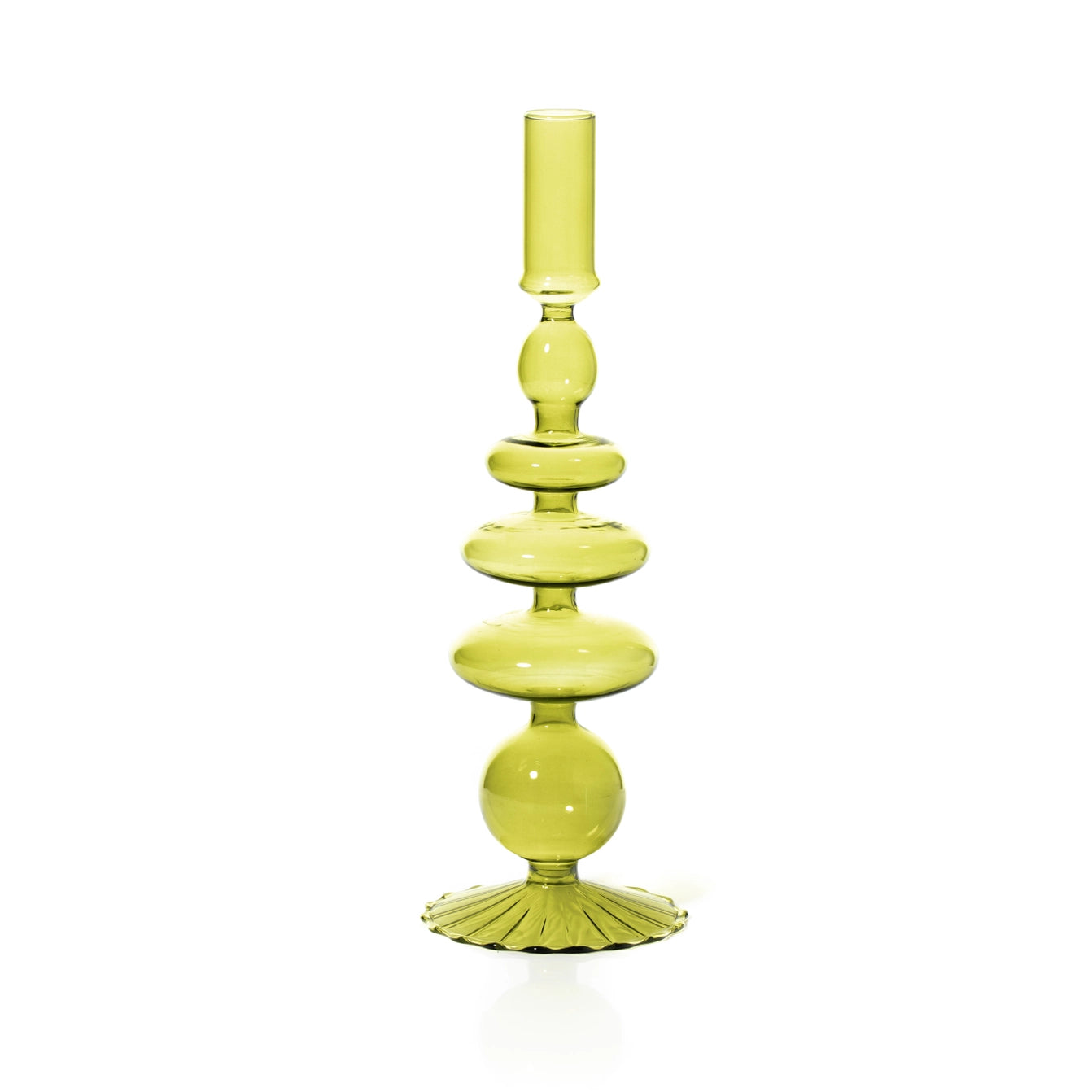 Vibrant Colored Glass Candle Holders for Taper Candles - Elegant Home Decor for Weddings, Parties & Romantic Dinners