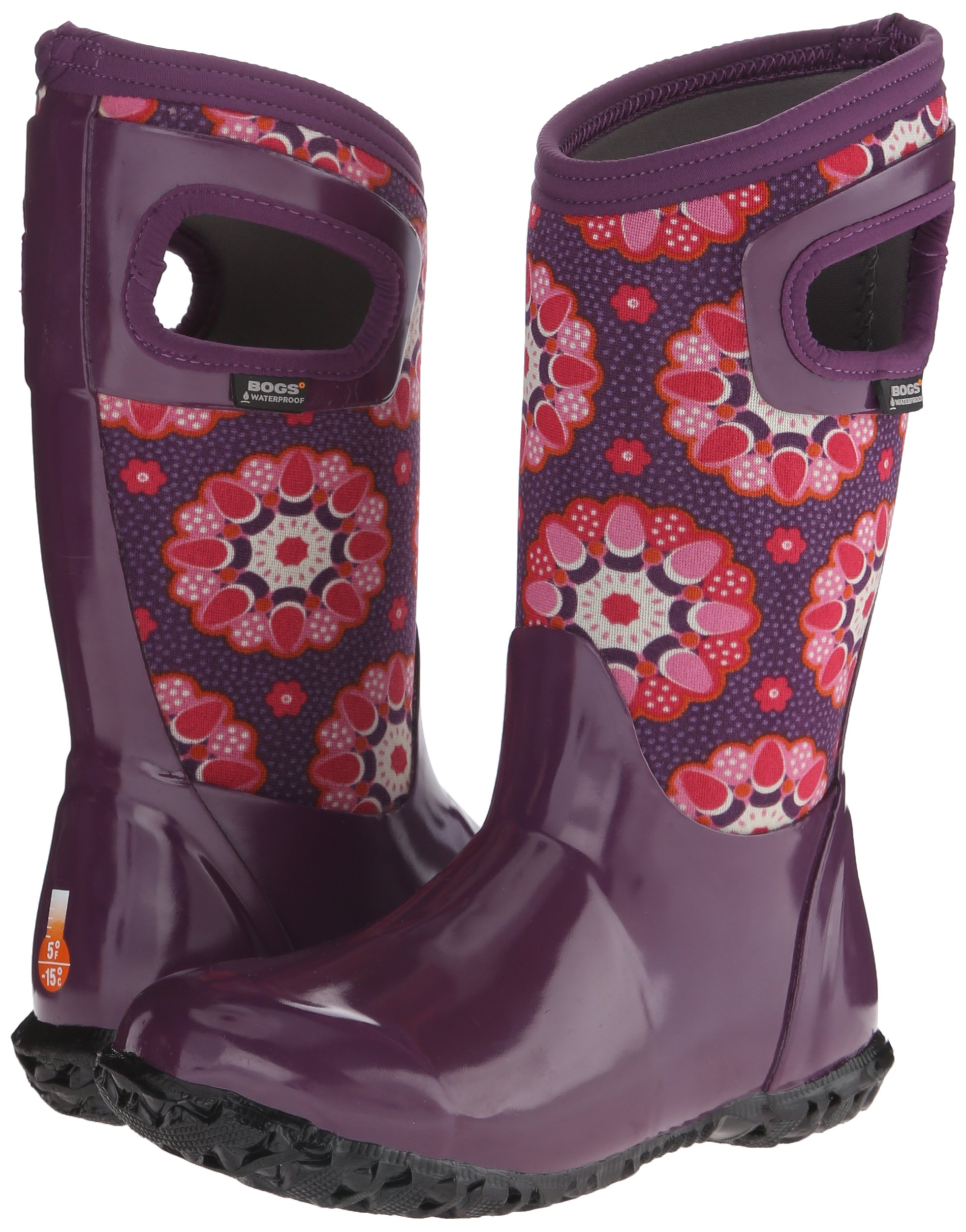 Bogs North Hampton Kaleidoscope All-Weather Waterproof Rain Boots for Kids - Purple Multi (Toddler Size 7 US) - Perfect for Outdoor Play, Puddle Jumping & Rainy Day Adventures