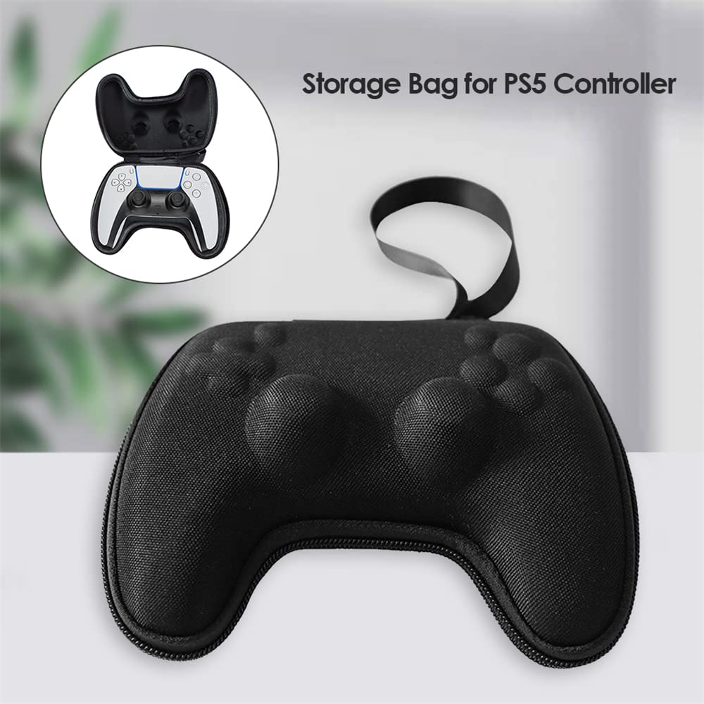 PS5 Controller Storage Case - Shockproof EVA Travel Bag for PS5 Controller, Lightweight Protective Cover for Gaming Accessories, Black - Perfect for Travel & Home Storage