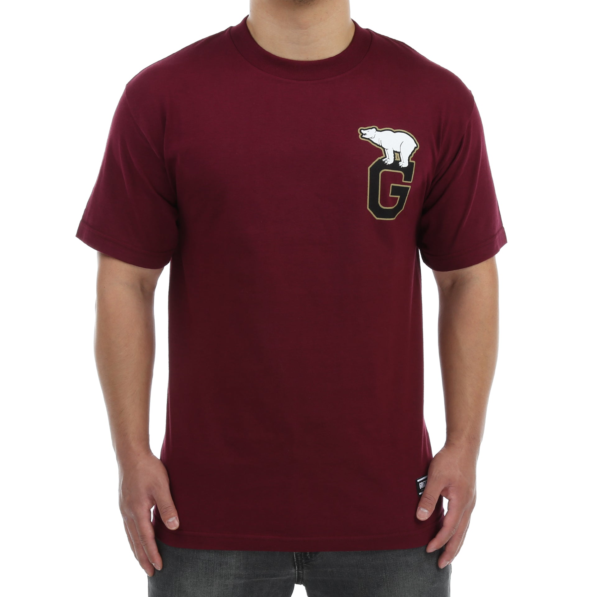 Grizzly Topsider Tee - Premium Cotton Men's T-Shirt in Burgundy Red - Casual Wear for Outdoor Adventures & Everyday Comfort