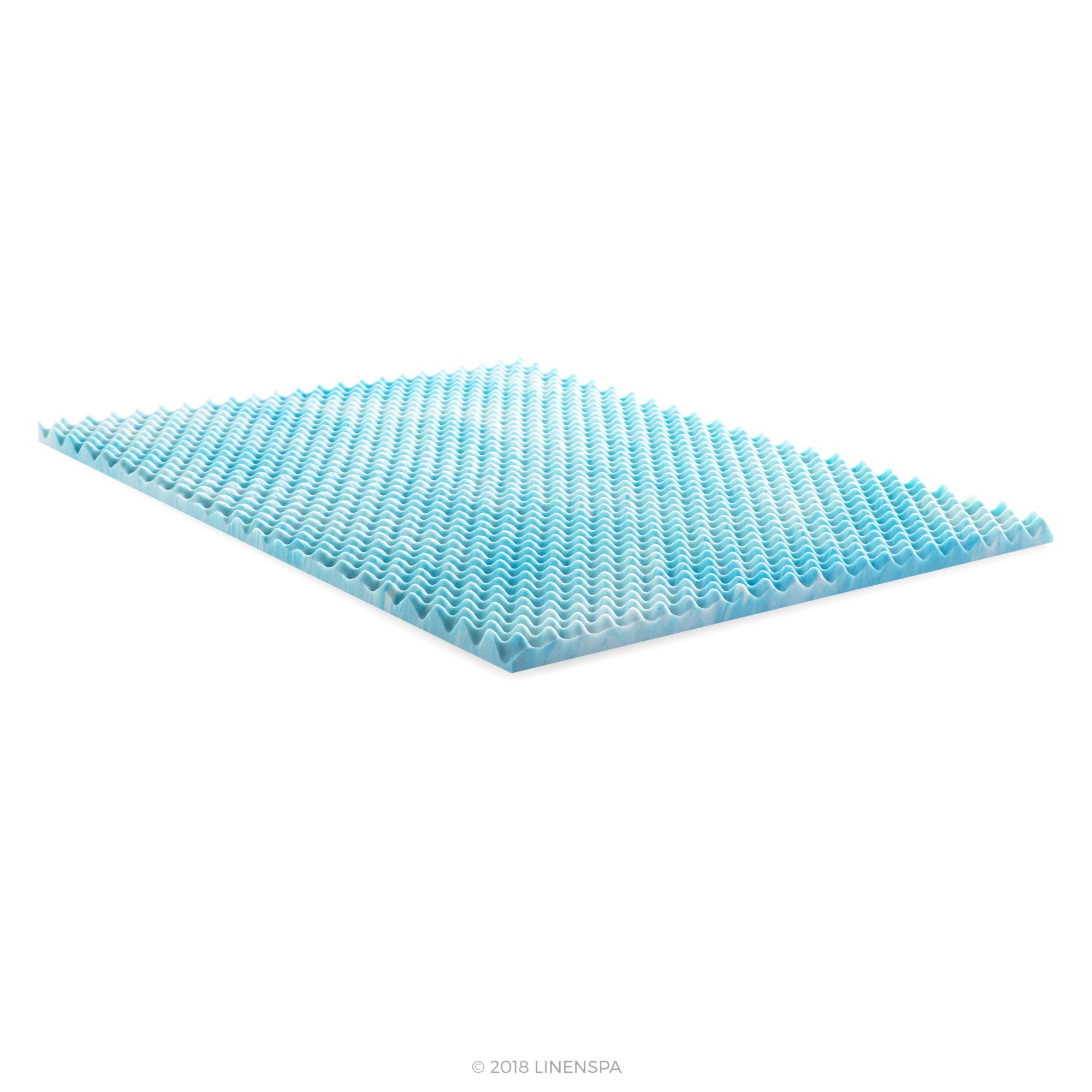 Linenspa 2 Inch Gel Swirl Memory Foam Mattress Topper - King Size Cooling Mattress Pad with Pressure Relief & Airflow Technology - Perfect for Hot Sleepers & Back Pain Relief - Ideal for Bedroom, Guest Room & Dorm Use