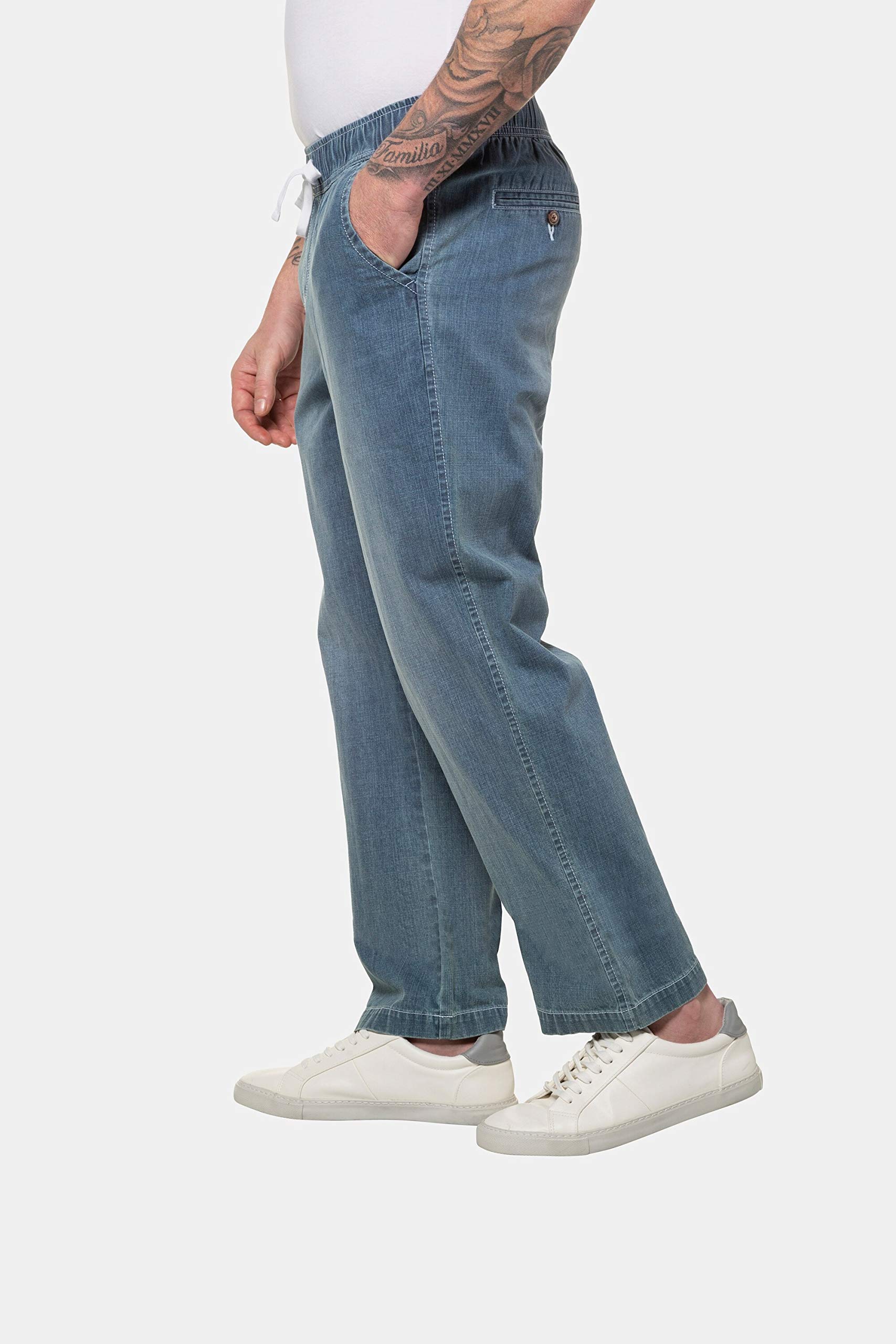 JP 1880 Men's Big & Tall Stretch Denim Jeans - Classic Blue Wash, Comfort Fit (Size Large) - Perfect for Casual Wear, Work & Outdoor Activities