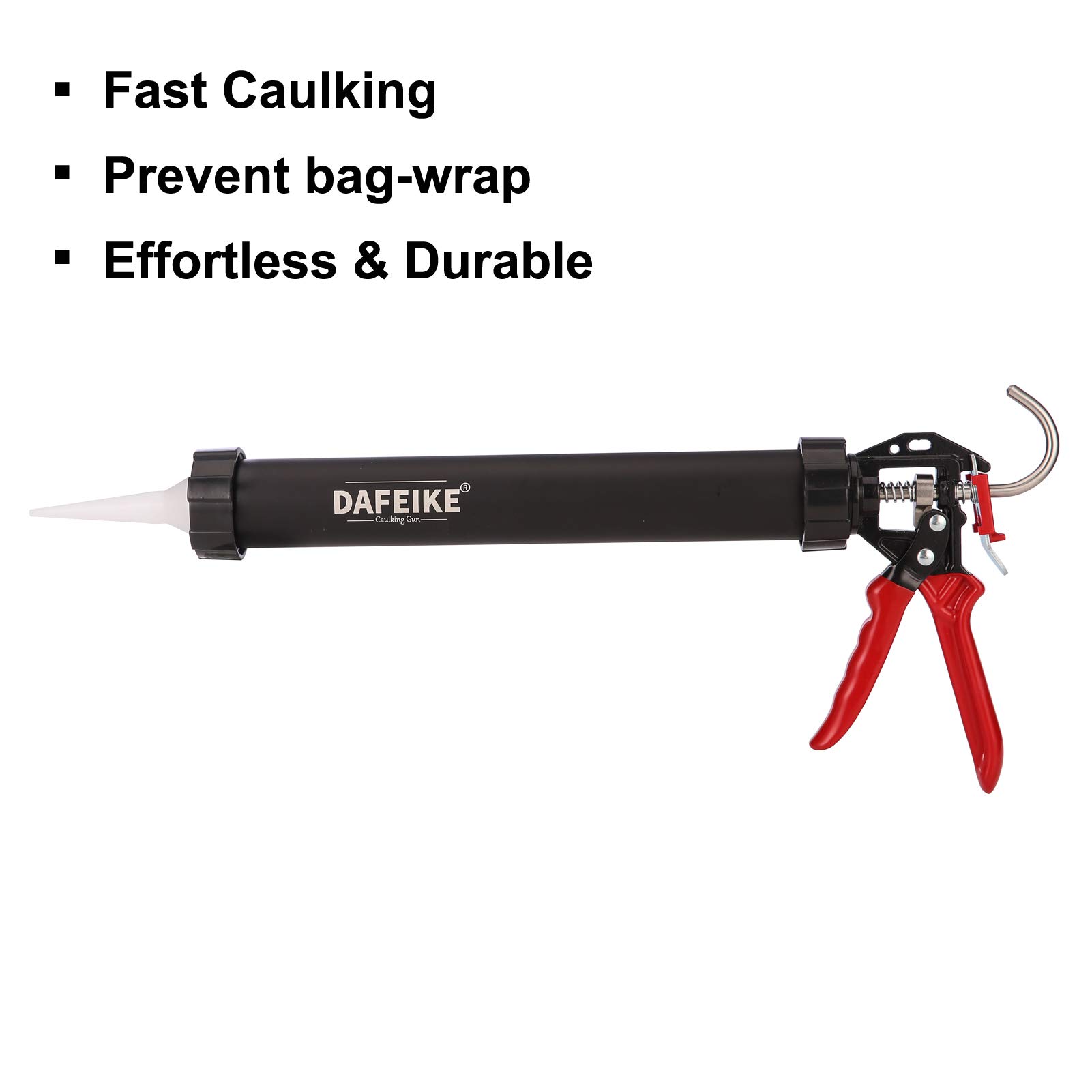 20 oz (600ml) Sausage Caulking Gun - Heavy Duty Manual Sealant Dispenser with 18:1 Thrust Ratio for Construction & DIY Projects - Perfect for Foil Pack Adhesives, Caulk Tubes & Sausage Sealants - Ideal for Home Repairs, Window Sealing & Plumbing Applications