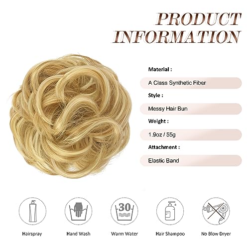 Large Curly Hair Bun Scrunchie Extension - Perfect for Ponytails, Updos & Everyday Hairstyles