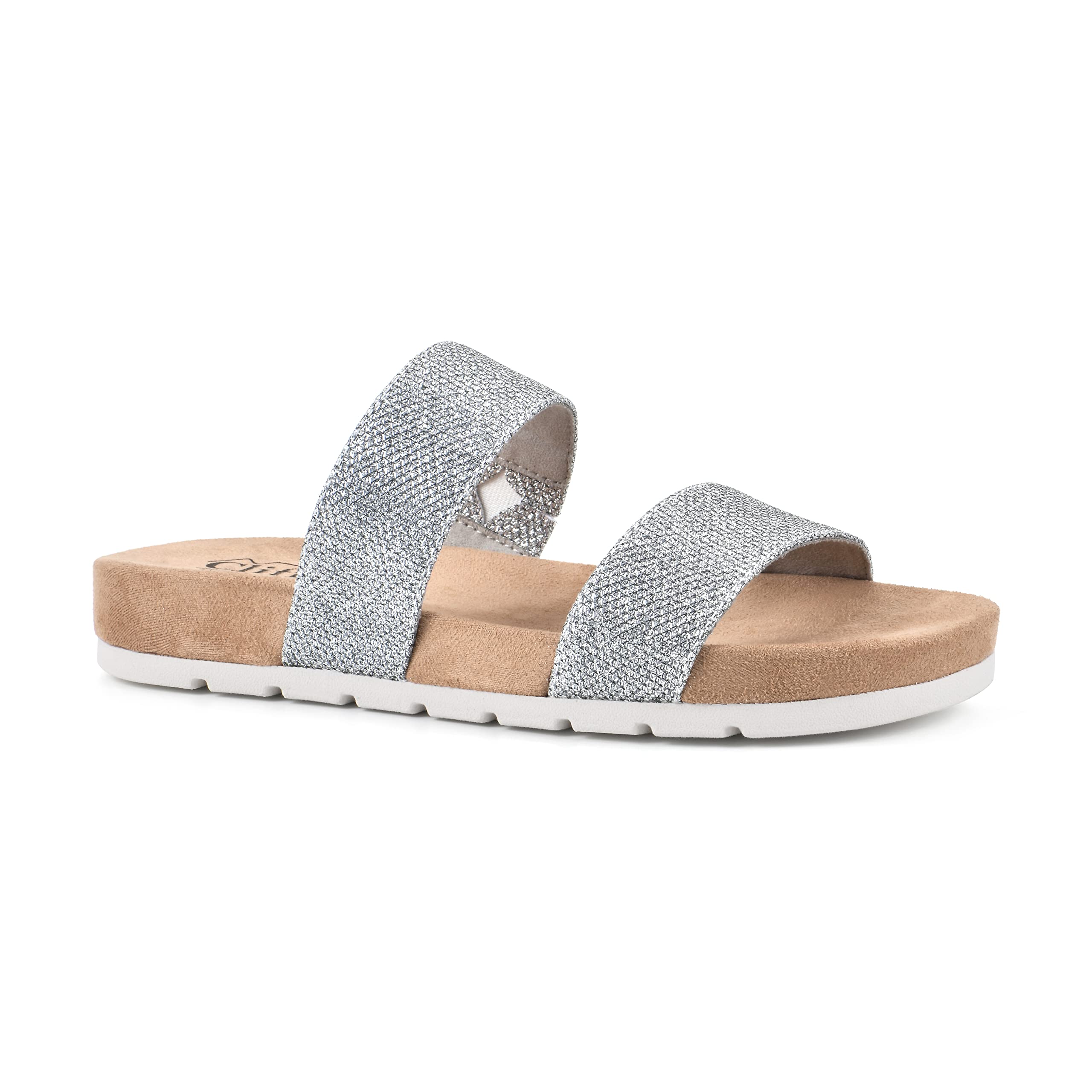 White Mountain Women's Tahlie Slide Sandals - Comfortable Summer Beach Shoes