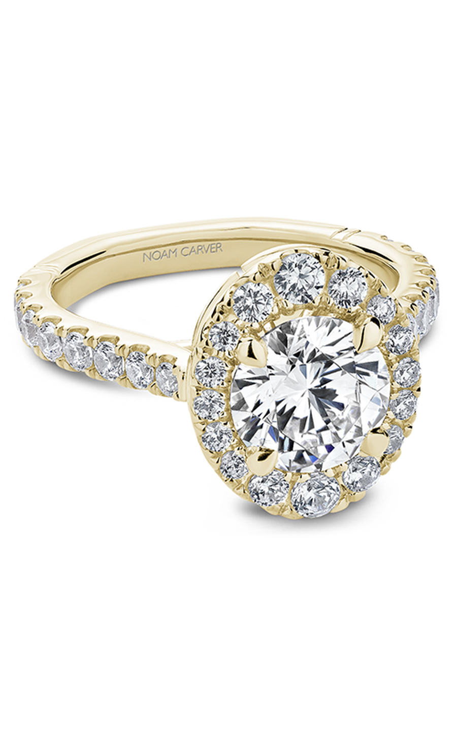 Noam Carver Atelier A026 01YA Diamond Engagement Ring - 14K White Gold Solitaire Ring for Proposal, Wedding & Anniversary