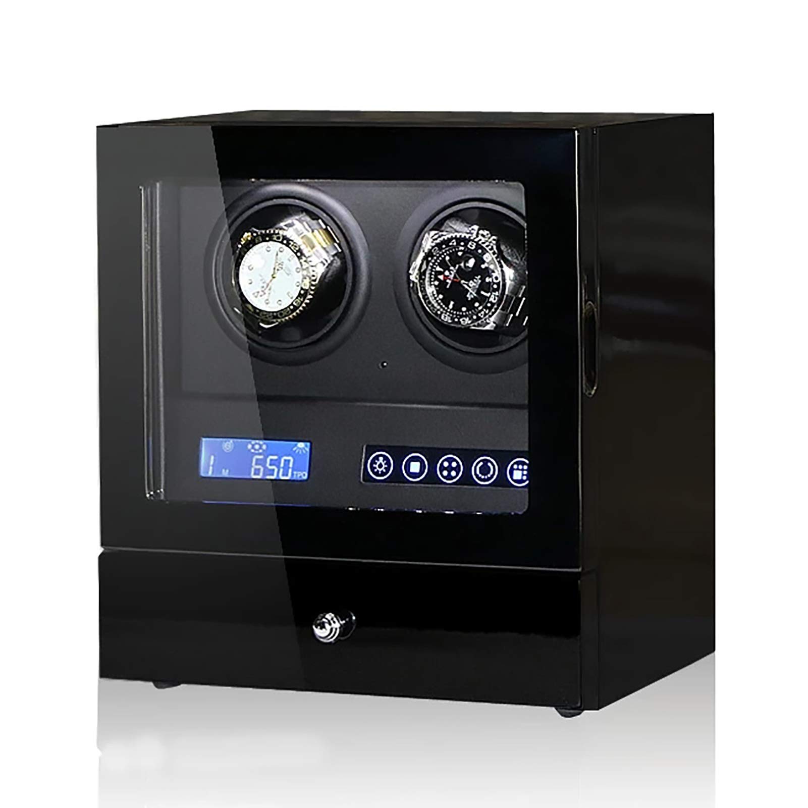 2-Slot Automatic Watch Winder - LCD Control Vertical Rotating for Mechanical Watches | Perfect for Watch Storage & Display