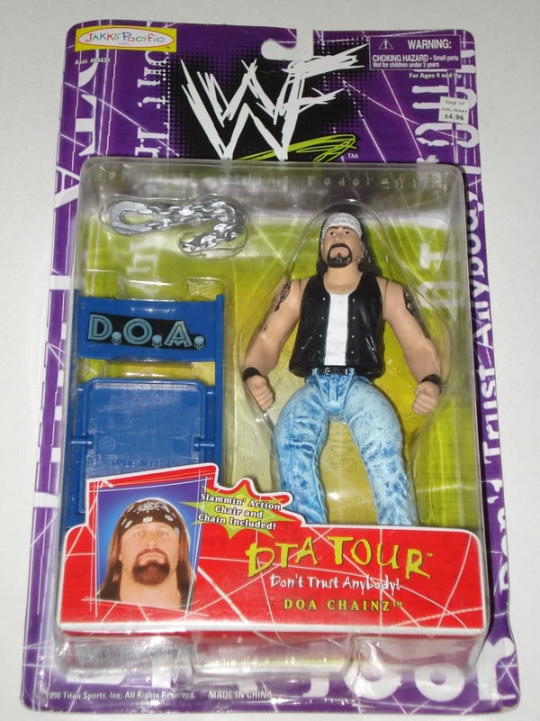 1999 WWF Jakks Pacific DTA Tour Series 1 DOA Chainz Wrestling Action Figure - Exclusive Collectible Toy for Wrestling Fans & Nostalgic Gift