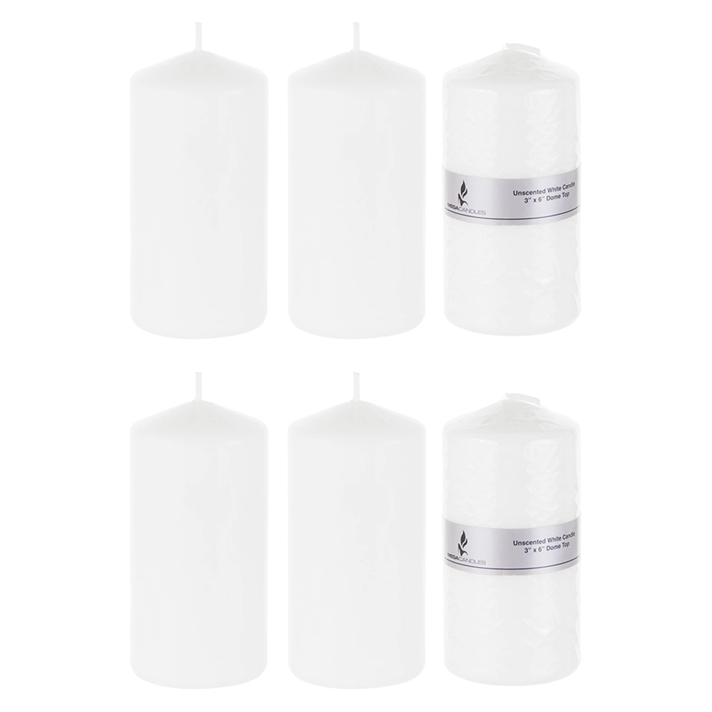 Premium Unscented White Pillar Candles Set of 6 - 3x6 Inch Dome Top Pressed Wax Candles for Home Decor, Weddings, Parties & Events - Perfect for Centerpieces, Memorials, Prayer Altars and Romantic Ambiance