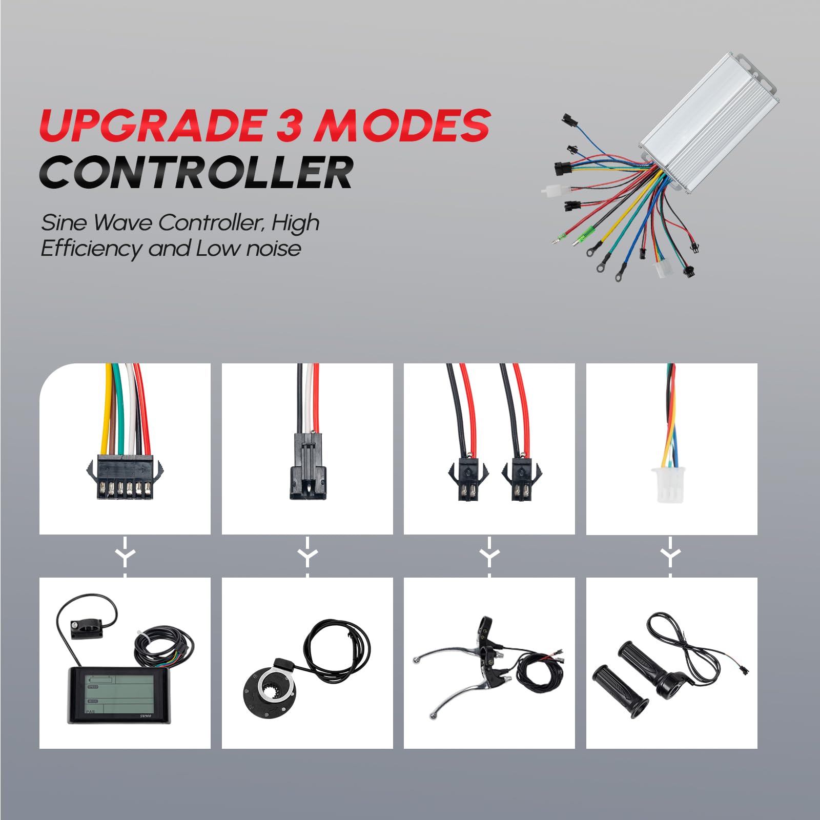 PEXMOR 48V 1200W Electric Bike Conversion Kit for 26