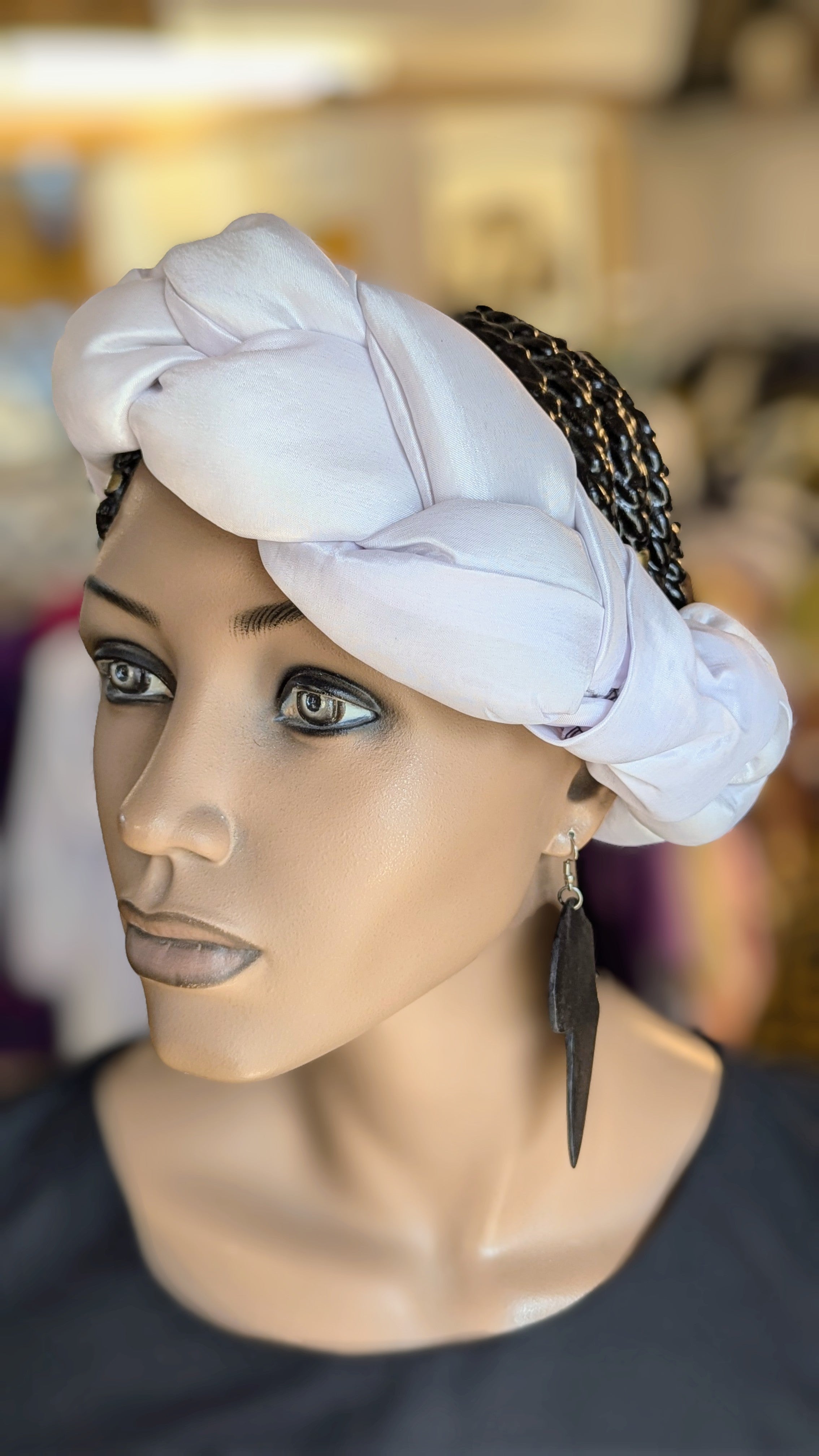 Stylish White African Headband for Women - Dupsie's Lindiwe DPWAHB20 | Perfect for Cultural Events, Weddings & Everyday Fashion