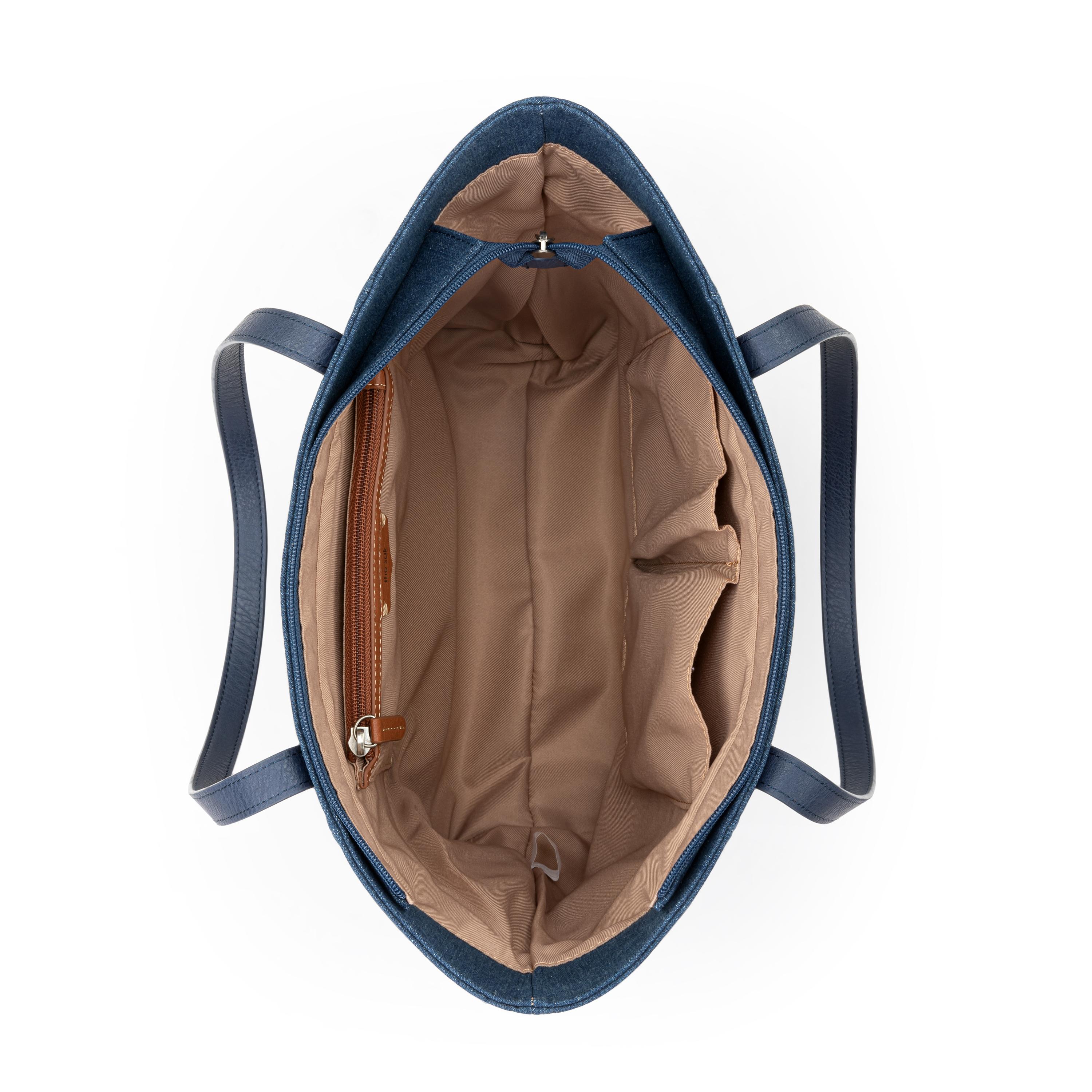 Stylish Metro Tote Denim Bag with Reef Seascape Embroidery - Perfect for Beach Trips, Shopping & Everyday Use