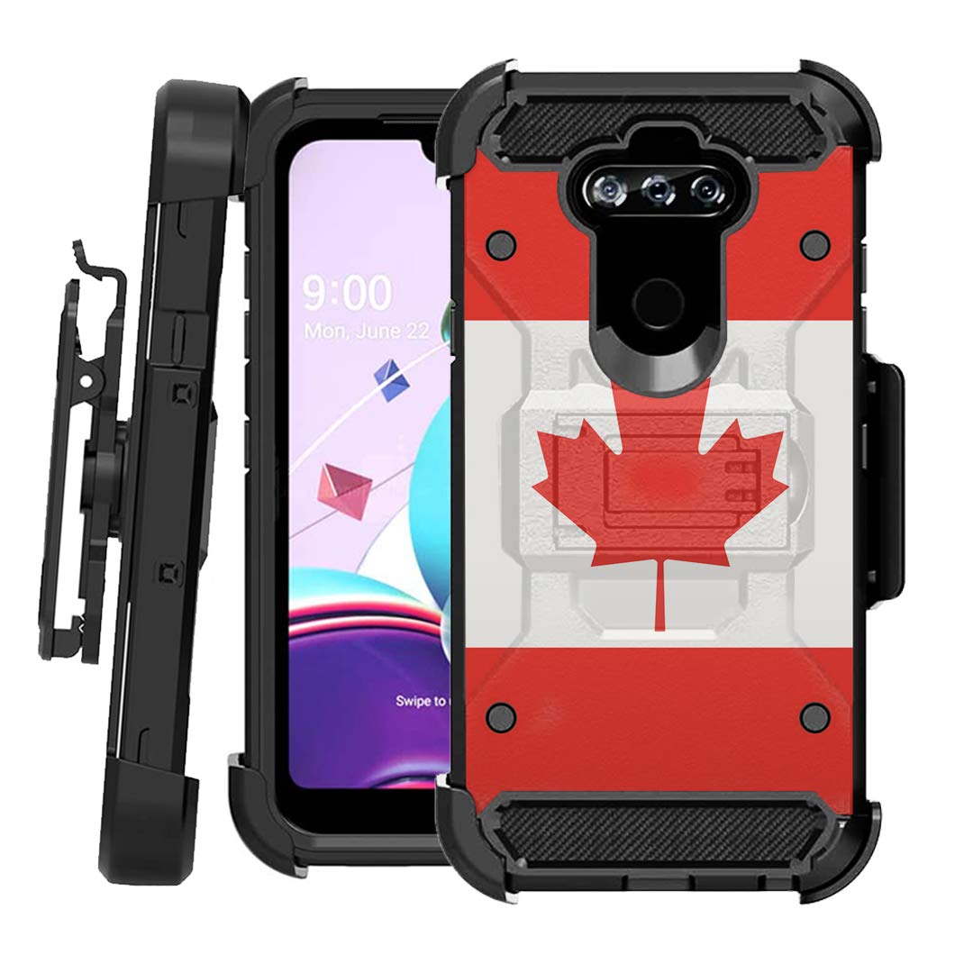 Rugged LG K8X Case with Kickstand & Holster | Heavy Duty Protection for US Cellular & Canada | Perfect for Outdoor Work & Travel