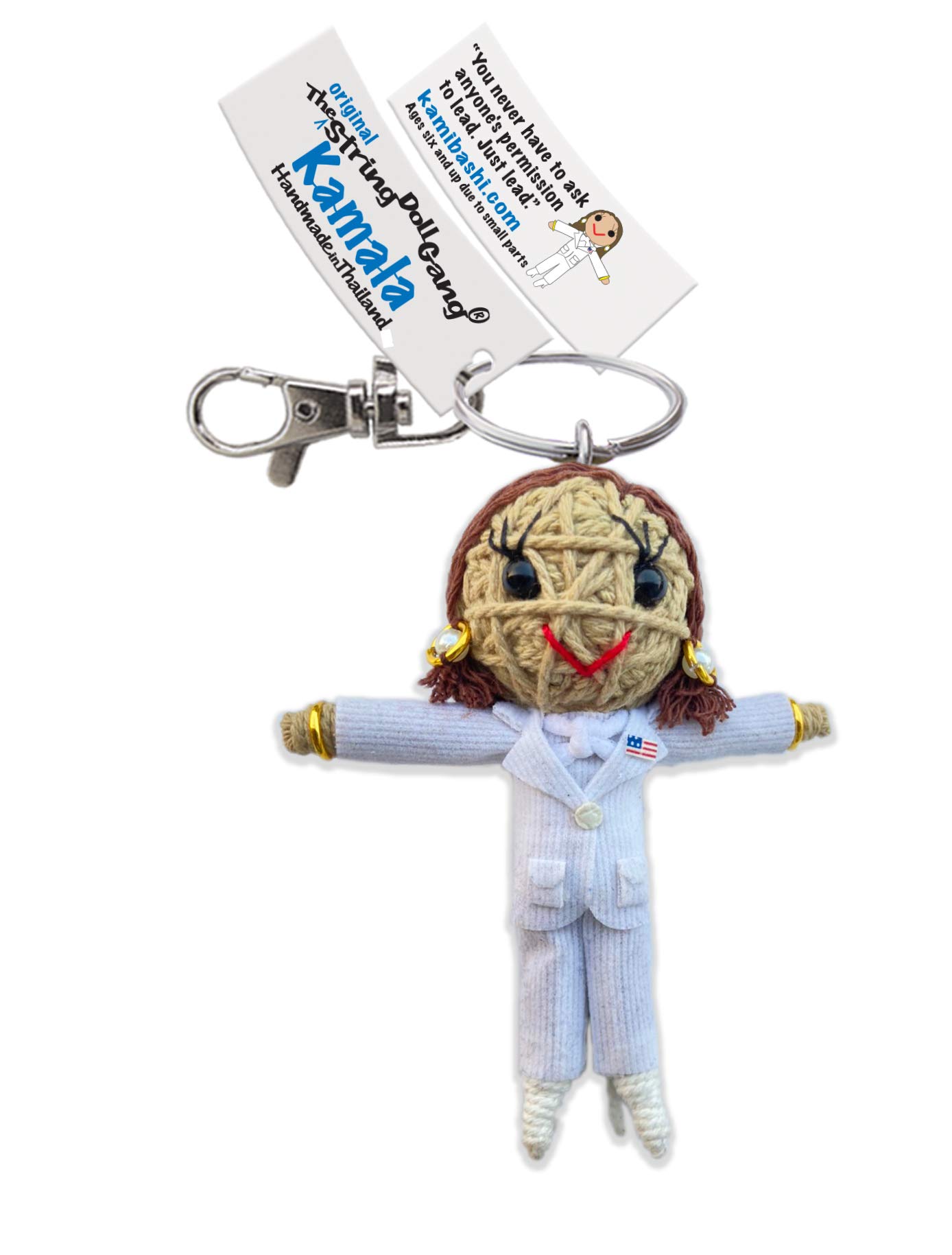 Kamala Harris String Doll Keychain - Cute & Collectible Political Figure Accessory for Backpacks, Bags & Gifts | Perfect for Election Season & Political Enthusiasts