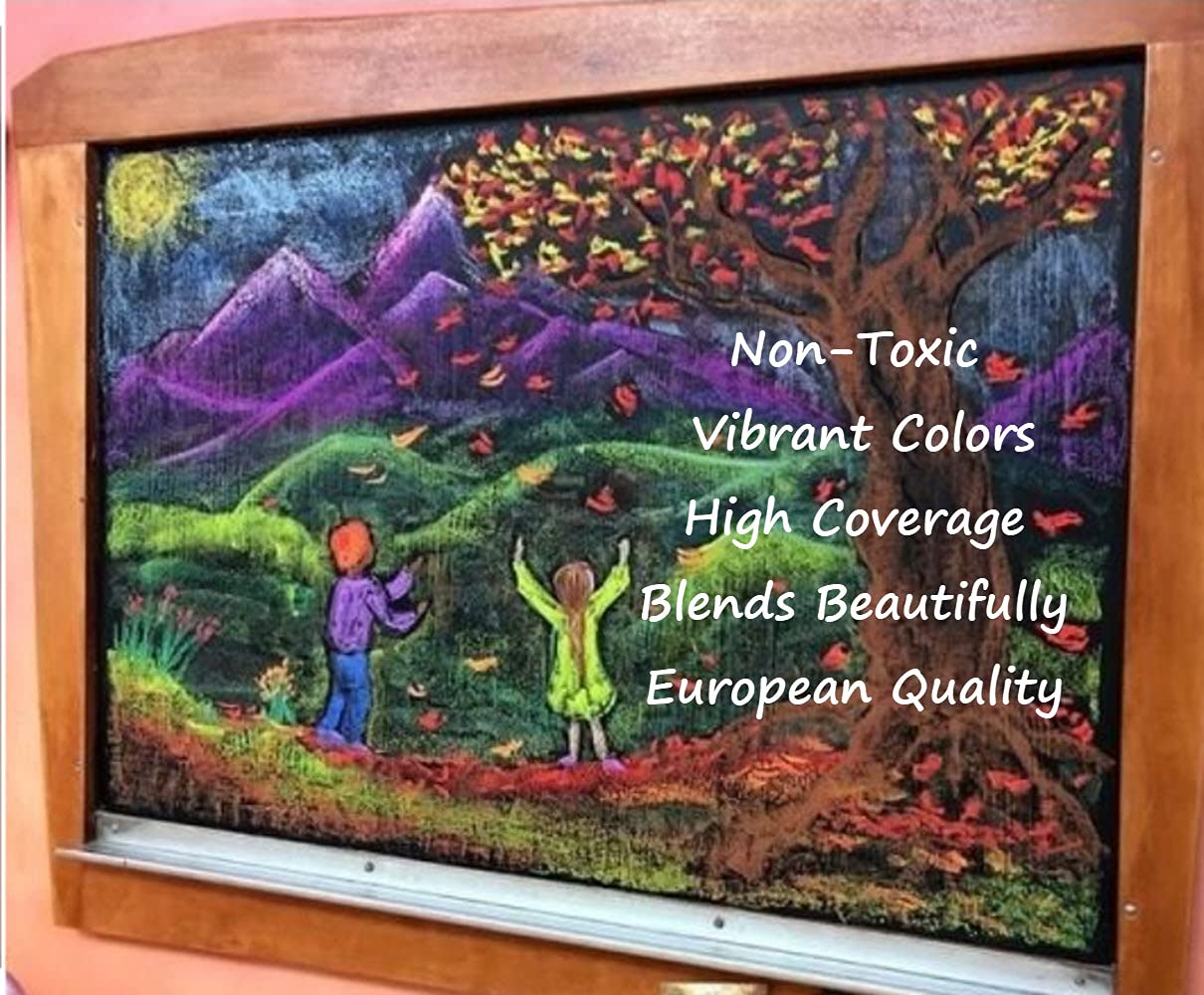 Mercurius Blackboard Pastel Chalk - 12 Vibrant Colors for Classroom, Restaurant Menu Boards & Creative Art Projects