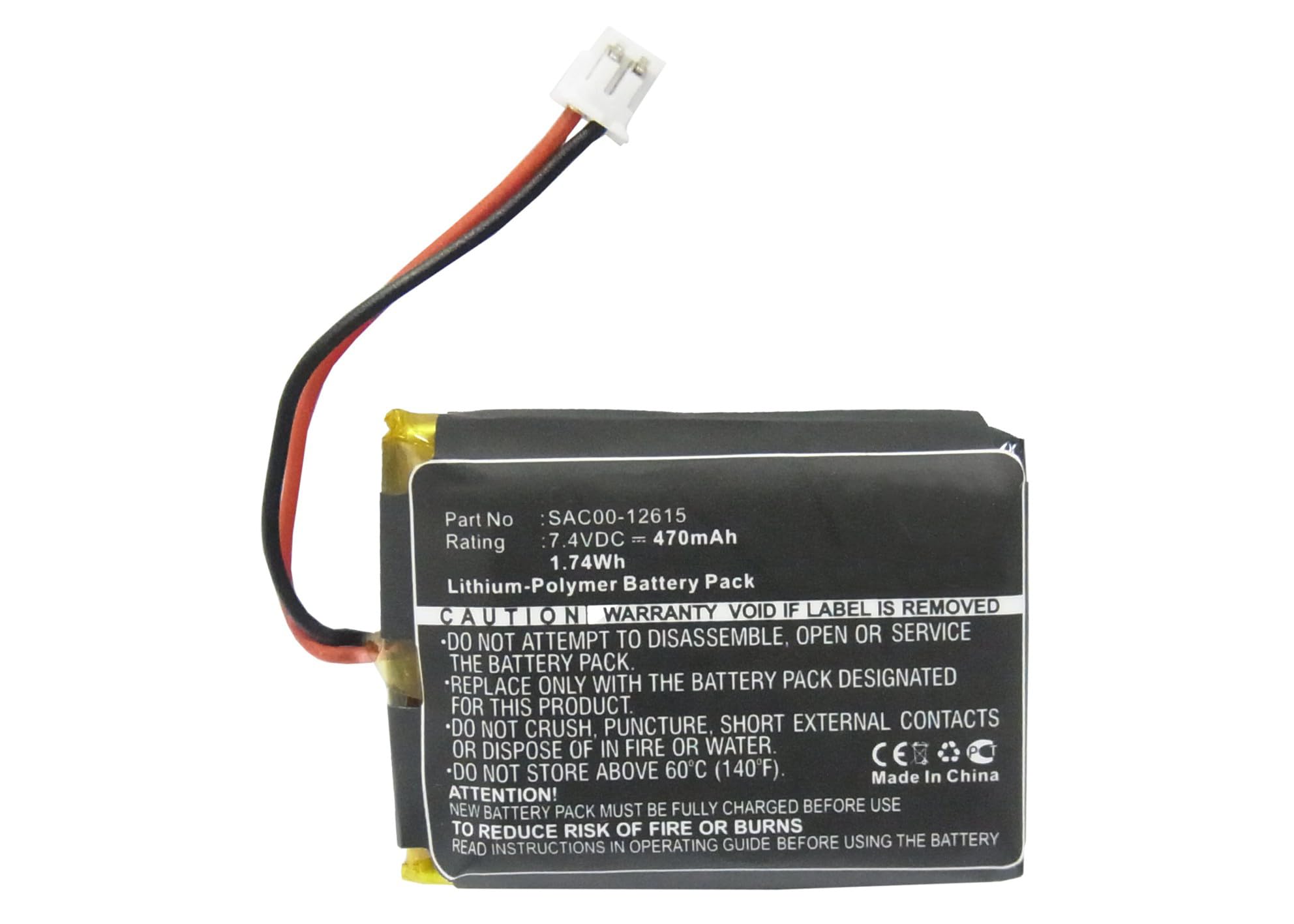 Synergy Digital Dog Collar Battery - 7.4V 470mAh Li-Pol Replacement Battery for Sportdog SAC00-12615 Training Collars | Perfect for Outdoor Hunting & Dog Training Sessions