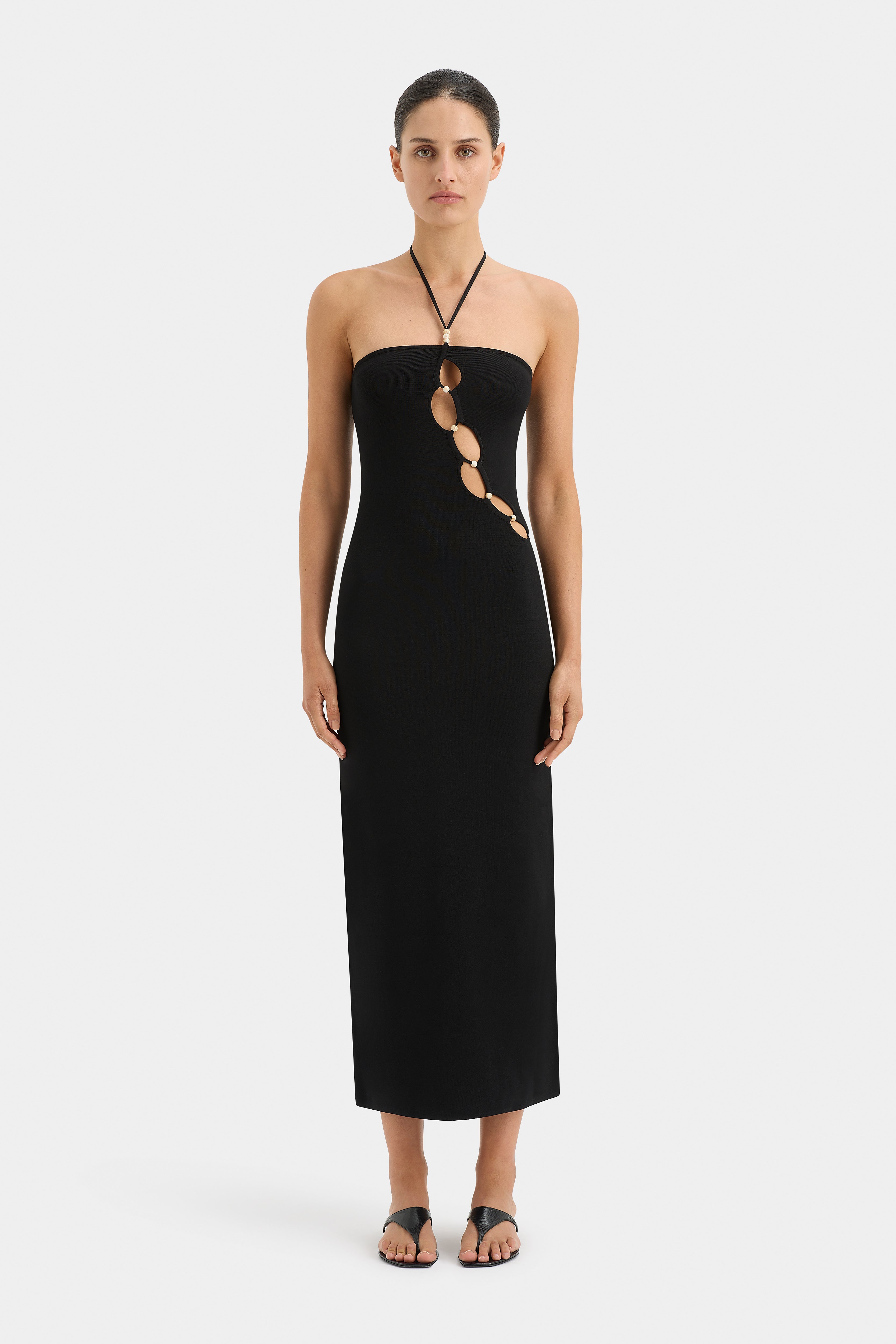 Salvador Beaded Halter Dress for Women - Elegant Bohemian Summer Party Outfit - Perfect for Beach Weddings, Vacations & Night Out