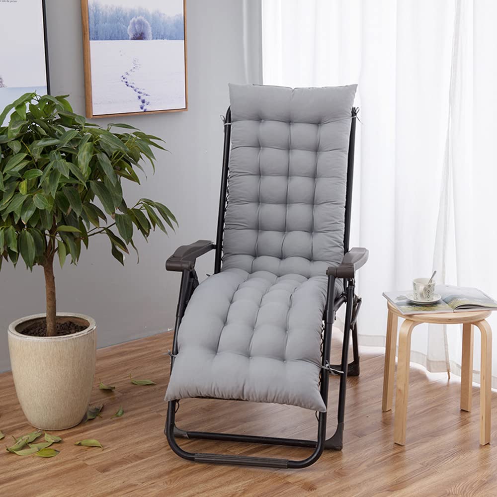 **Fuomomo Patio Chaise Lounger Cushion - Thick Padded Seat Cushion for Reclining Chair & Rocking Chair with Ties, Soft & Comfortable, 21x67 Inches - Perfect for Outdoor Relaxation by Pool, Garden, or Patio**