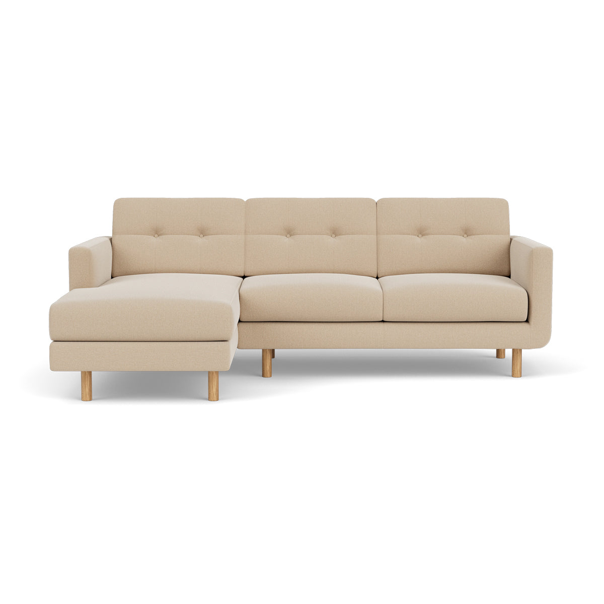 Conrad Fabric Left Chaise Sofa - Modern L-Shaped Sectional Couch with Reversible Chaise Lounge for Living Room, Apartment & Home Theater Comfortable Seating