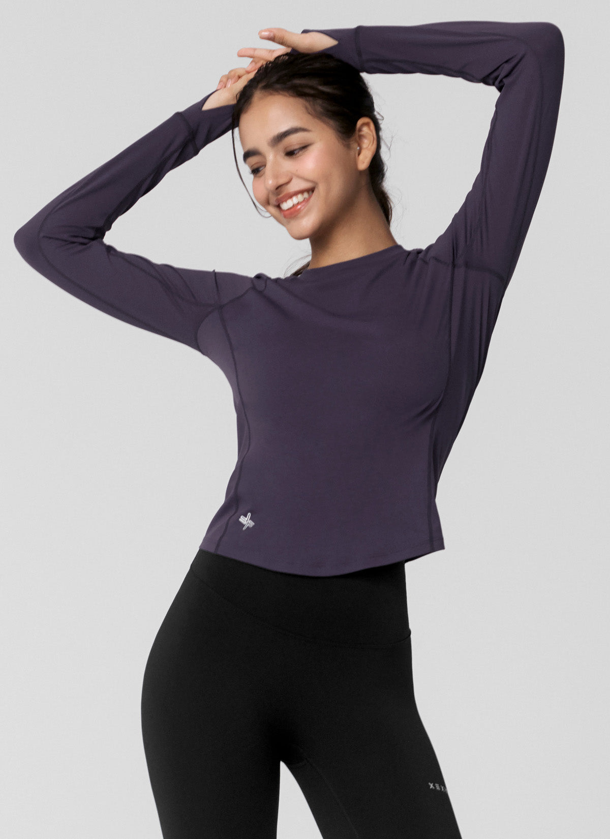 High-Intensity Fingerhole Long Sleeve Workout Shirt for Women - Gym, Yoga & Running Performance Apparel