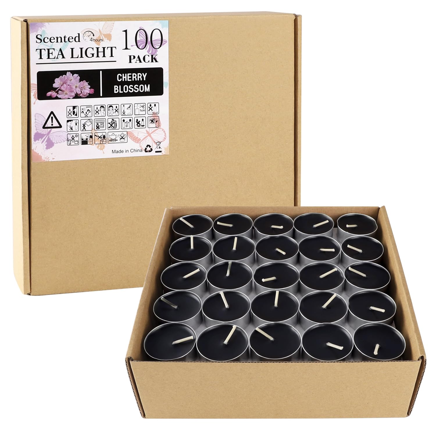 4HR Scented Tealights 100pk - Cherry Blossom for Home & Events