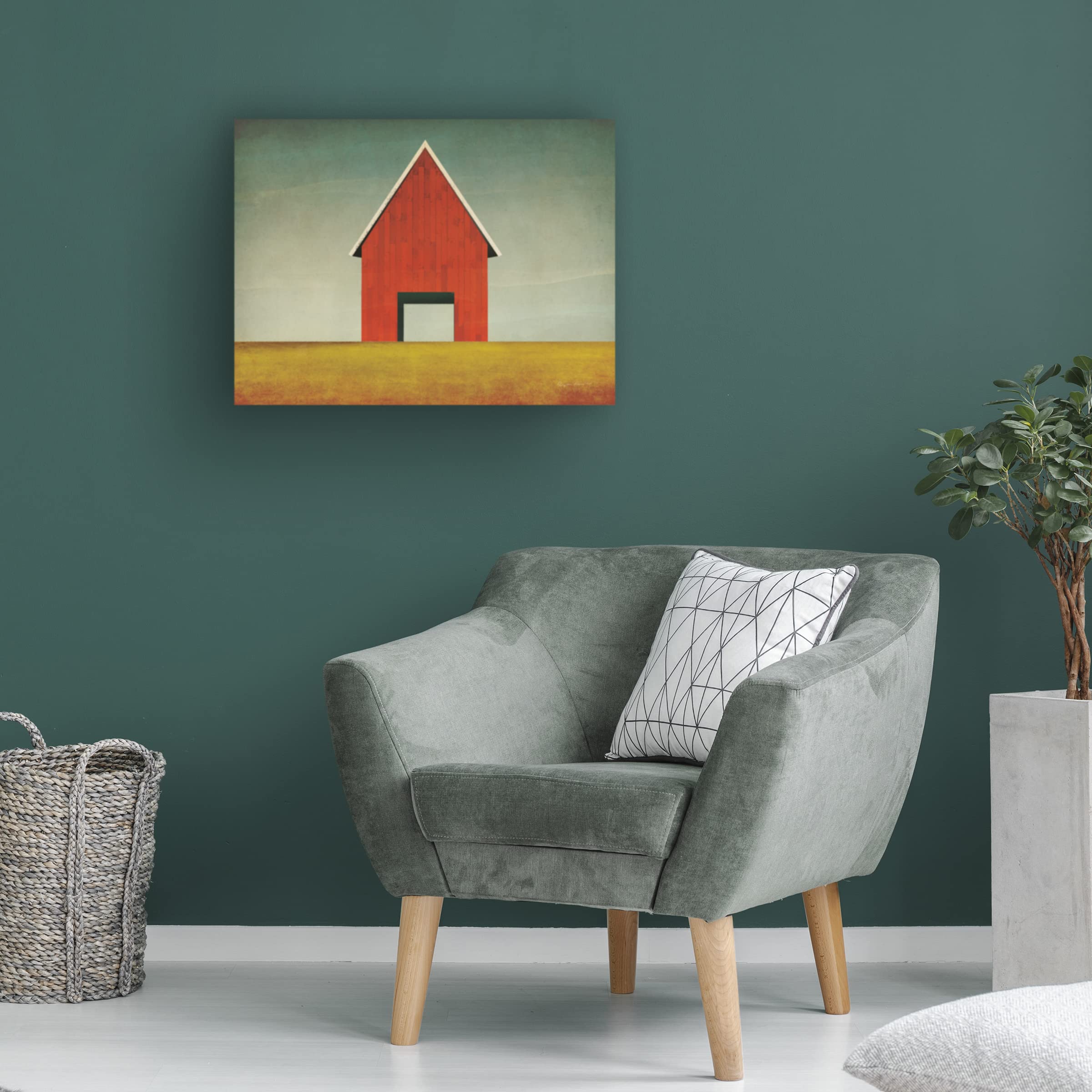 Ryan Fowler 'Red Barn Summer' Canvas Art Print - 35x47 Inch Farmhouse Wall Decor for Living Room, Bedroom & Office - Trademark Fine Art