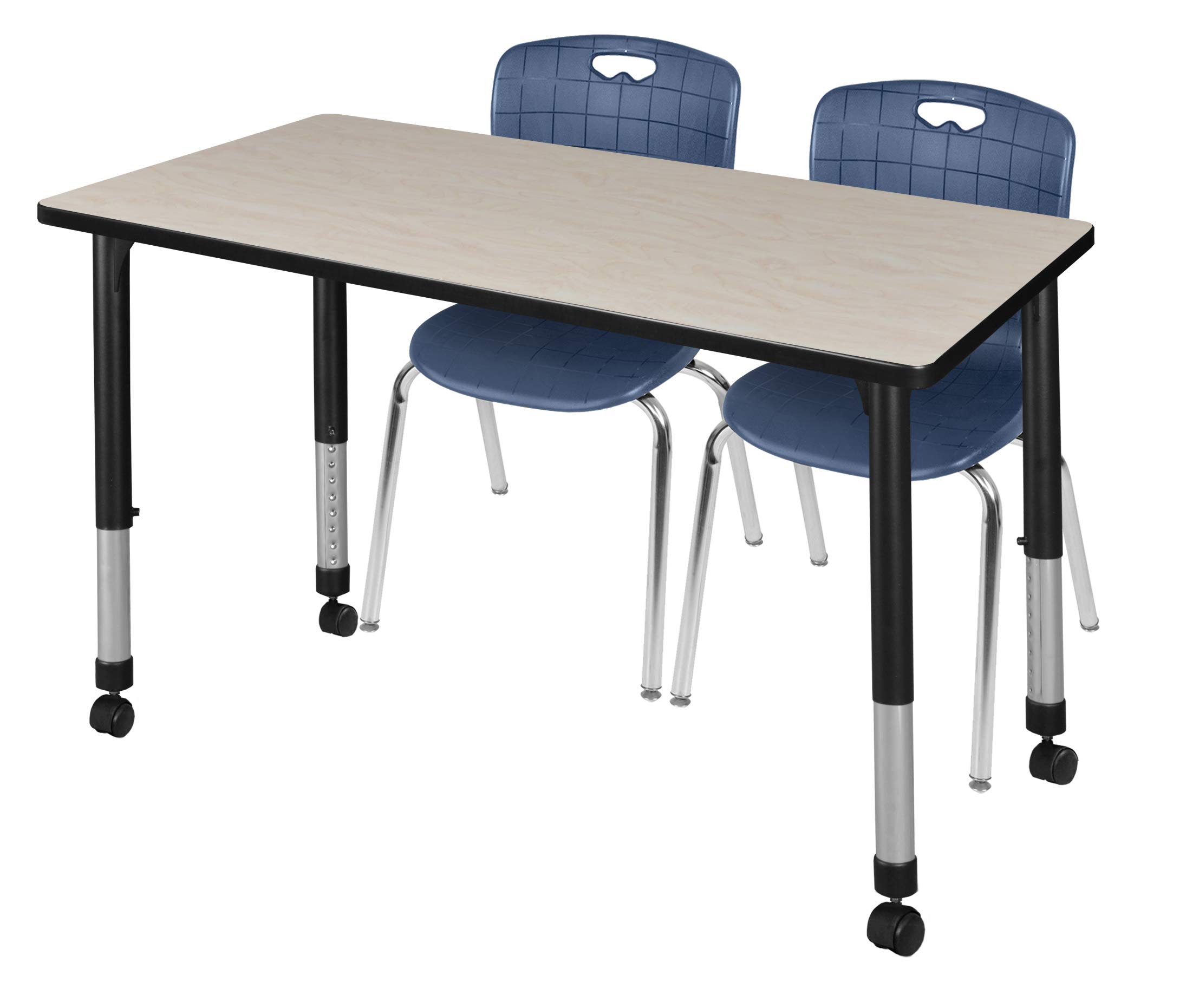 Regency Kee Adjustable Height Mobile Classroom Table Set with Two 18