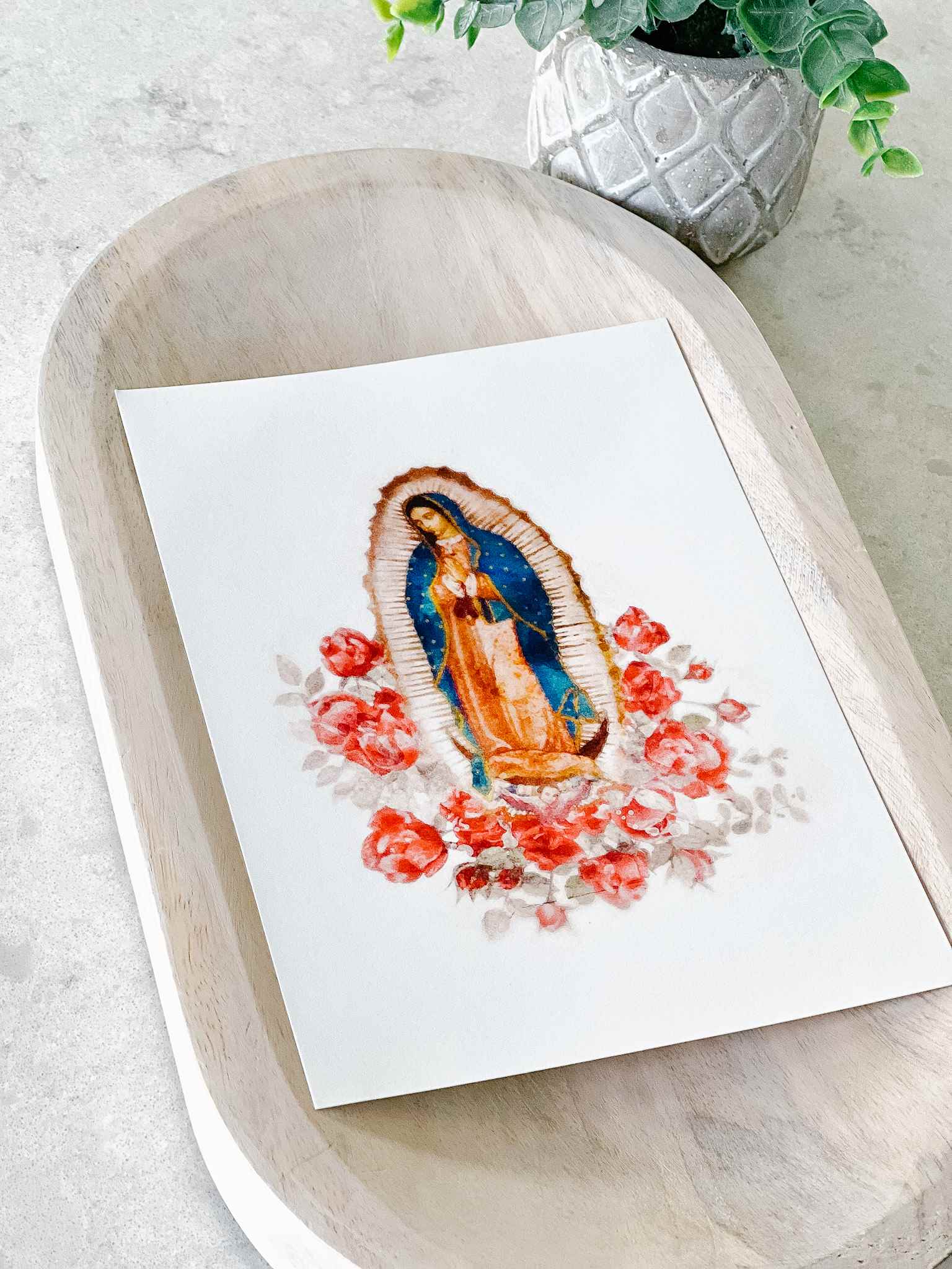 Our Lady of Guadalupe with Roses Print - Religious Wall Art Decor for Home, Church & Prayer Room - Perfect for Catholic Gifts & Sacred Spaces