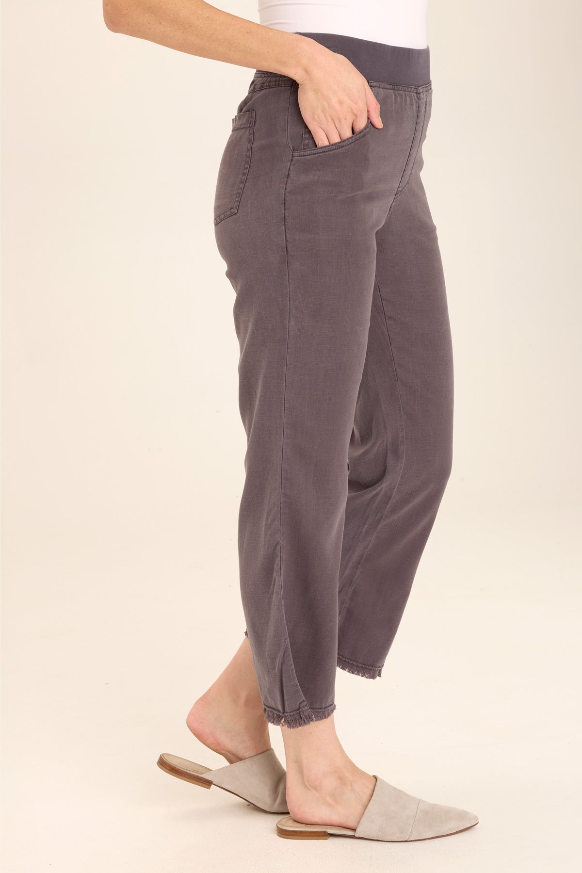 Lorilei Women's High Waisted Skinny Pants in Charcoal - Slim Fit Stretch Trousers for Work, Office & Casual Wear