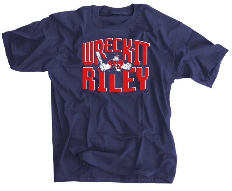 Wreck It Riley Atlanta Braves Baseball Shirt - Vintage Style Fan Jersey for Men & Women - Perfect for Game Day, Tailgating, and Baseball Enthusiasts