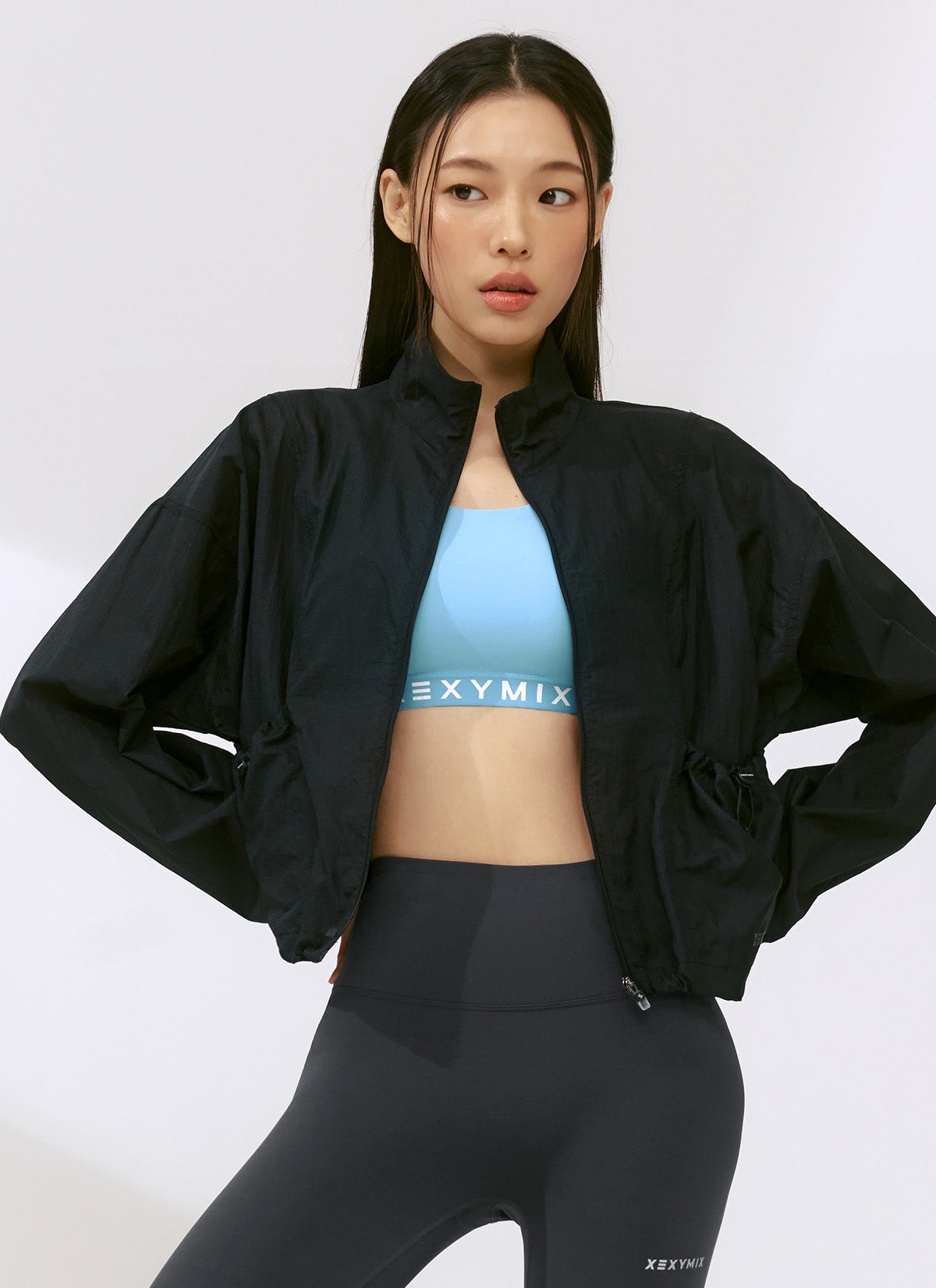 Lightweight High Neck Crop Windbreaker Jacket for Women - Breathable & Stylish Outdoor Running, Hiking, and Travel Wear