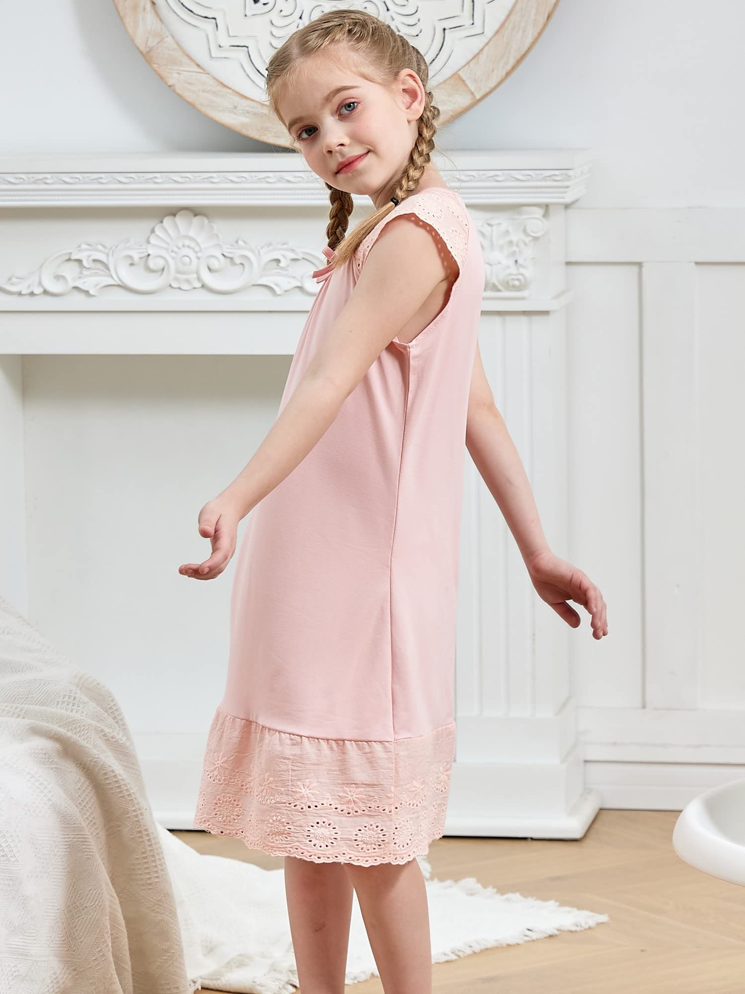 Cute Princess Nightgowns for Girls 5-12 Years - Flutter Sleeve Sleepwear Pajama Dress | Soft & Comfortable Nightie for Bedtime, Sleepovers & Cozy Evenings