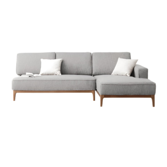 96x62.5x32.2 inch / 244x159x82 cm / Walnut Color / ash Three-person sofa corner left concubine fog gray