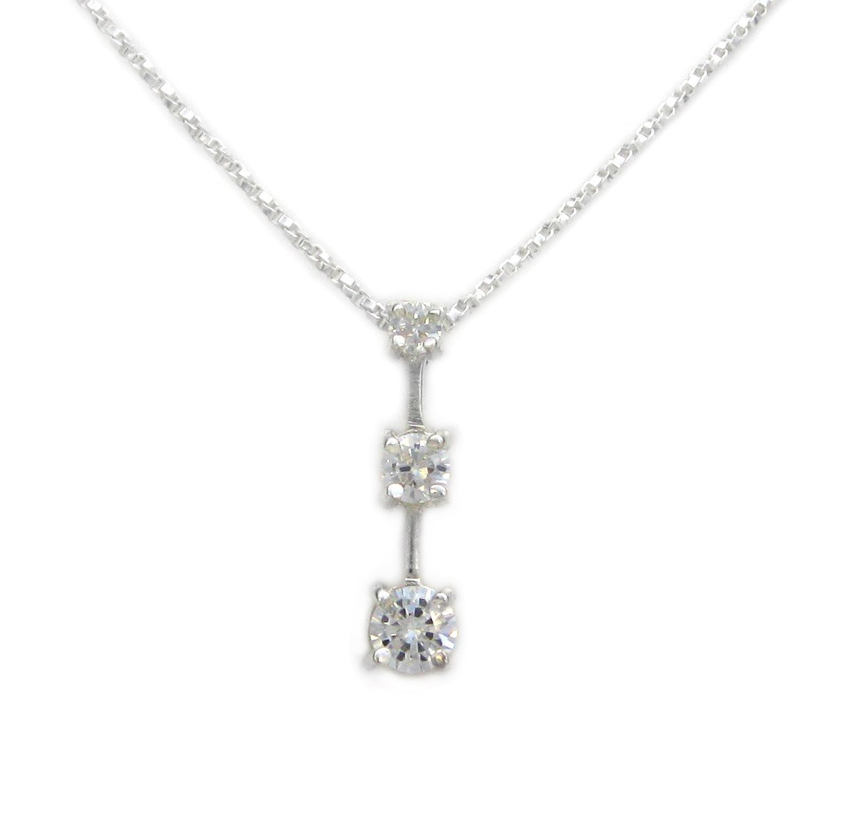 Sparkling Round CZ Pendant Necklace - Elegant 18