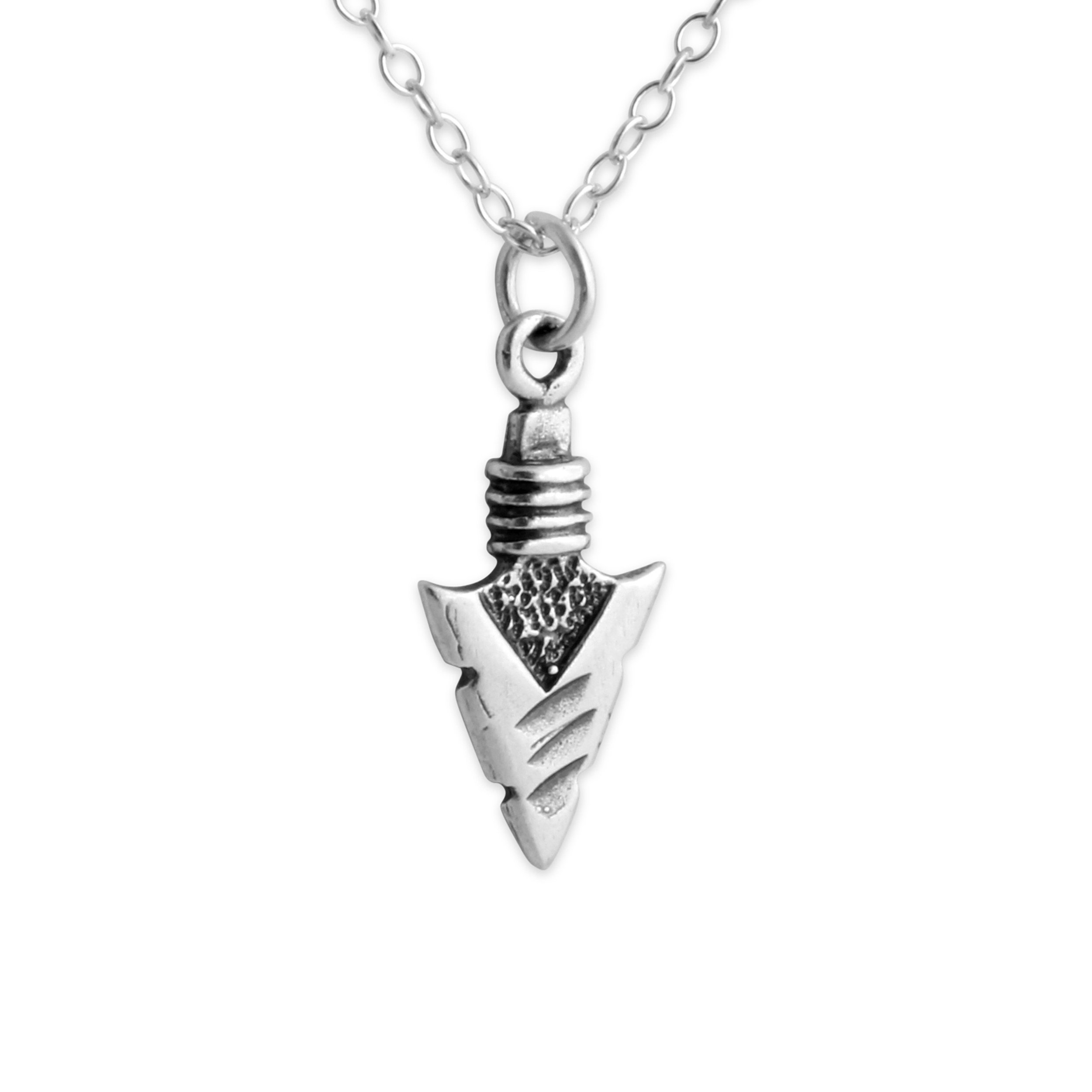 925 Sterling Silver Native American Arrowhead Pendant Necklace - Archery Jewelry with Lobster Claw Clasp - Perfect Gift for Women & Men | Boho Style, Spiritual Protection, Outdoor Adventure Accessory