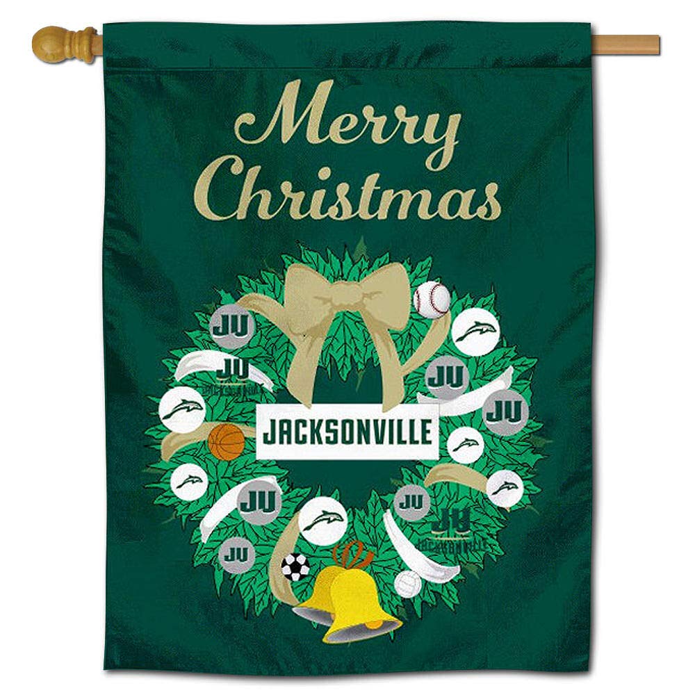 Jacksonville Dolphins Happy Holidays Christmas Banner Flag - Perfect for Home Decor, Party Supplies & Fan Gifts - Indoor & Outdoor Use for Football Season & Festive Celebrations