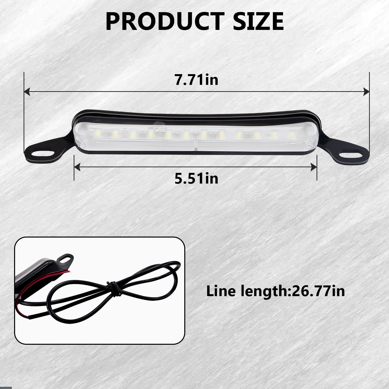 Universal 12V DC LED License Plate Light - Waterproof Tag Lamp Assembly Replacement for Car, Trailer, UTV, ATV, Truck, RV & Boat (White) - Perfect for Nighttime Visibility & Vehicle Safety