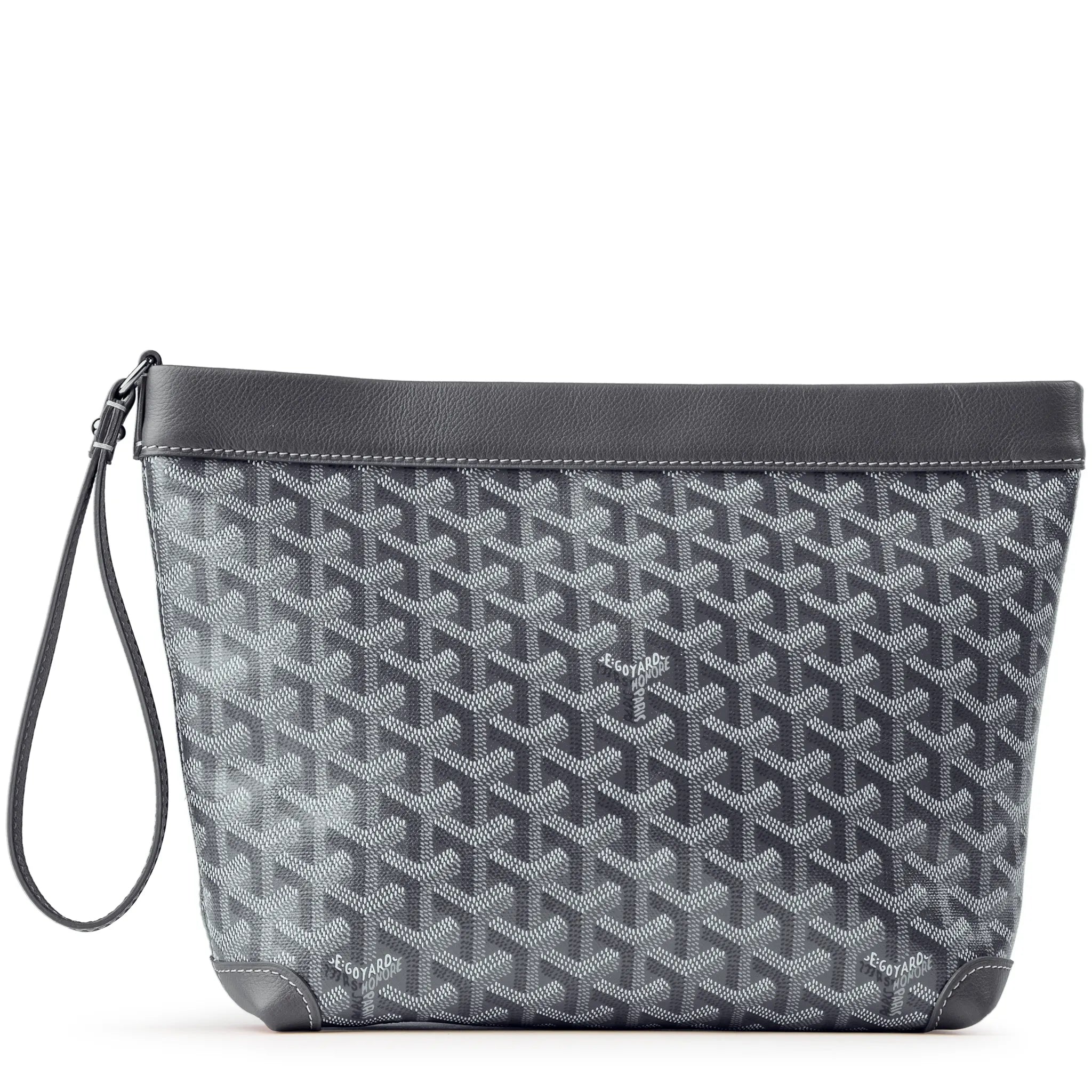 Goyard Conti Grey Leather Pouch - Luxury Small Crossbody Bag for Women - Perfect for Travel, Parties & Everyday Use
