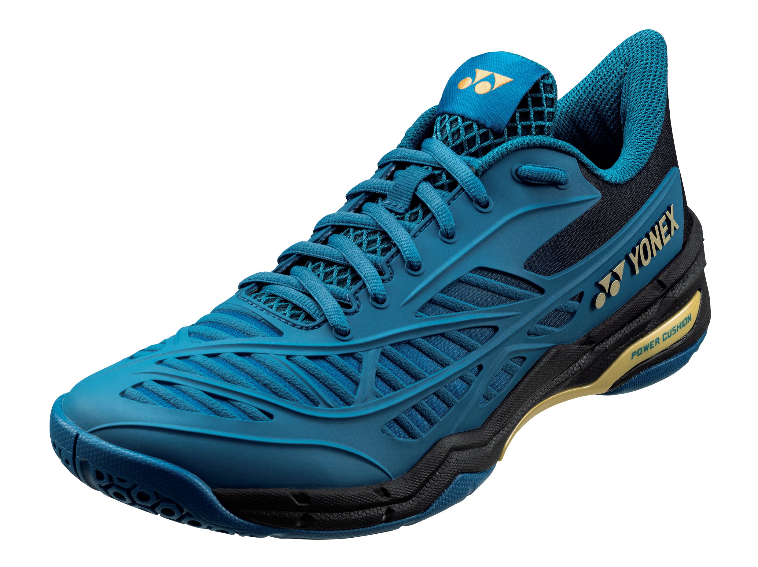Yonex Power Cushion Cascade Drive Unisex Badminton Shoes - Lightweight & Cushioned for Court Sports (Teal Blue/Gold) - Perfect for Badminton, Tennis & Indoor Court Games