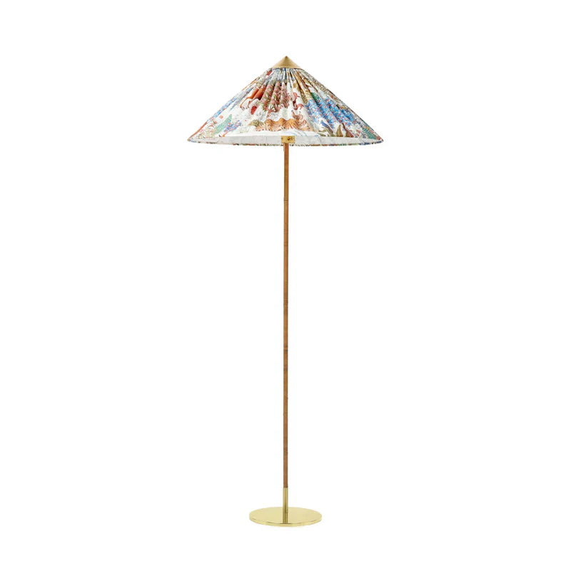 Modern Chinese Hat Floor Lamp - Stylish Rattan Shade for Living Room, Bedroom & Office Decor - Perfect for Cozy Ambiance and Reading Nook Lighting