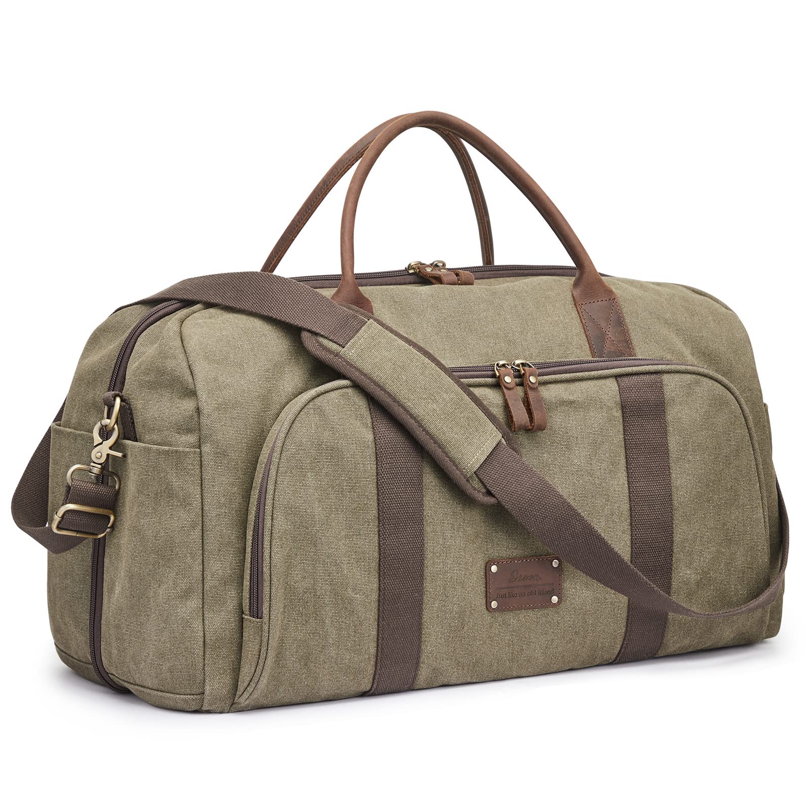 50L Canvas Travel Duffle Bag with RFID Blocking - Waterproof Weekender Overnight Bag for Men & Women | Perfect for Gym, Business Trips & Weekend Getaways