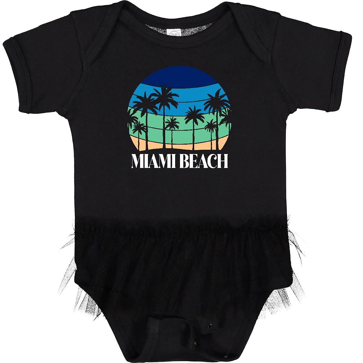 Inktastic Miami Beach Florida Vacation Infant Tutu Bodysuit - Cute Baby Girl Outfit for Beach Photos, Family Trips & Holiday Parties