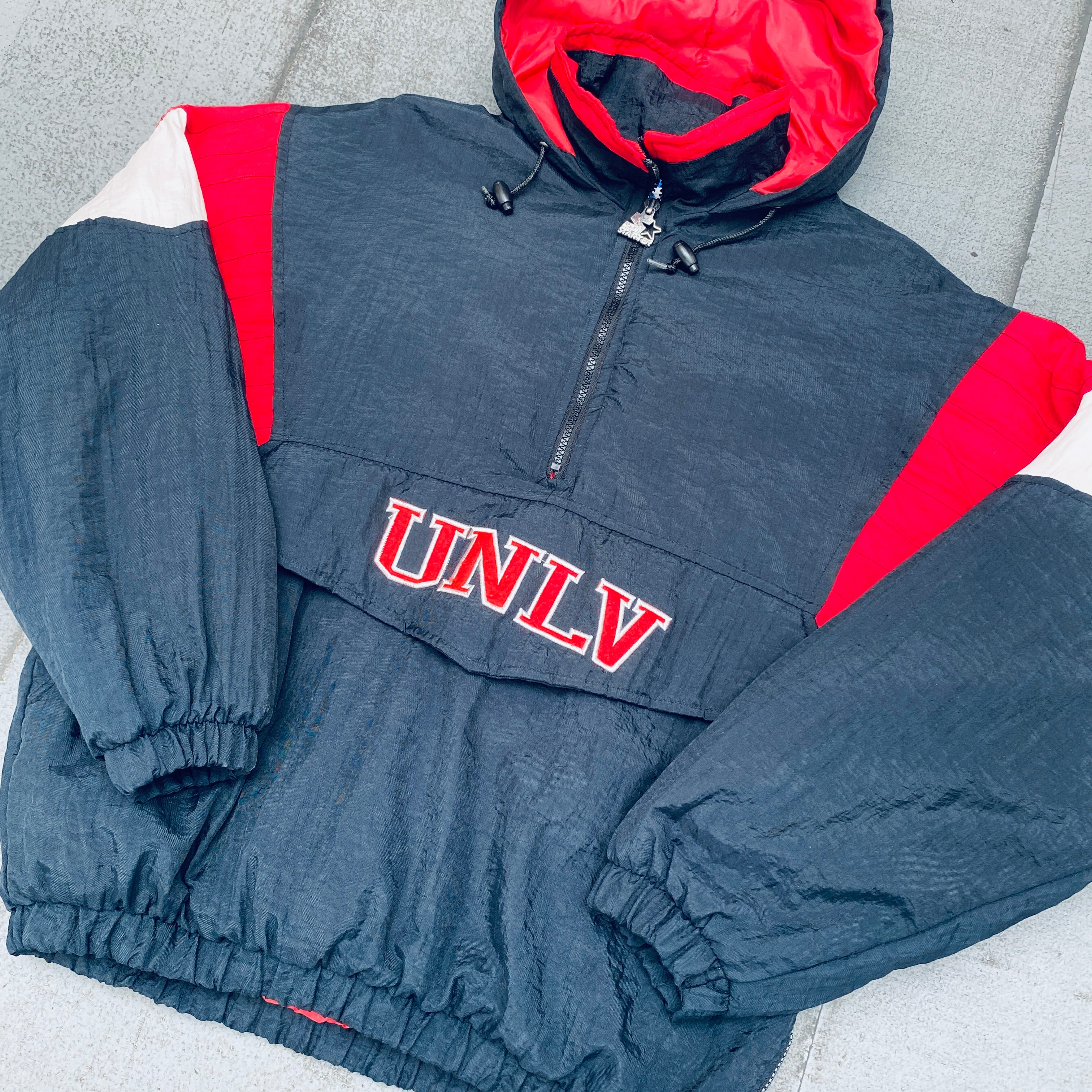 UNLV Rebels 1990s Vintage 1/4 Zip Breakaway Jacket for Men - Retro College Basketball Pullover - Perfect for Game Day, Tailgating & Casual Wear