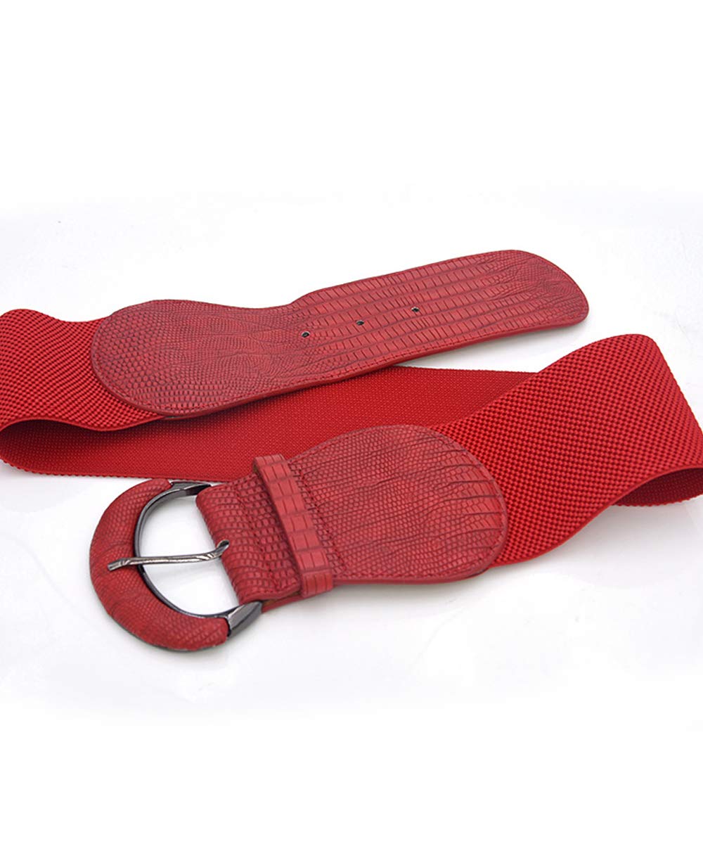 3-Piece Women's Wide Elastic Waist Belts - Genuine Leather Adjustable Fashion Belts for Dresses & Skirts - Stylish Decorative Belt Hooks - Perfect for Office, Party & Casual Outfits